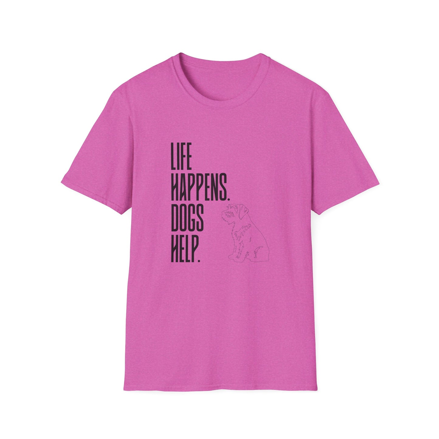 "Life Happens. Dogs Help." Graphic Tee (Casual Pet Lover Shirt)