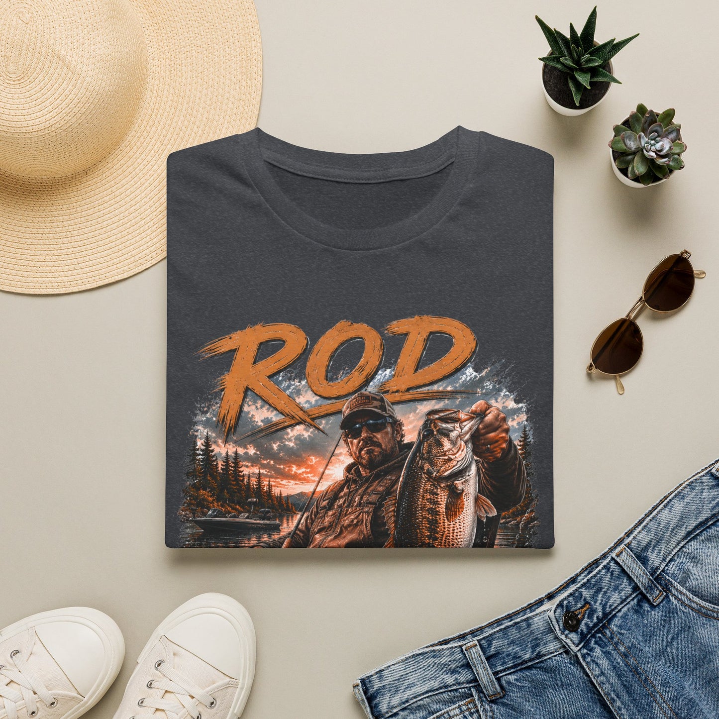 "'Rod Father" Fishing T‑Shirt — Vintage Bass Fisherman Graphic Tee