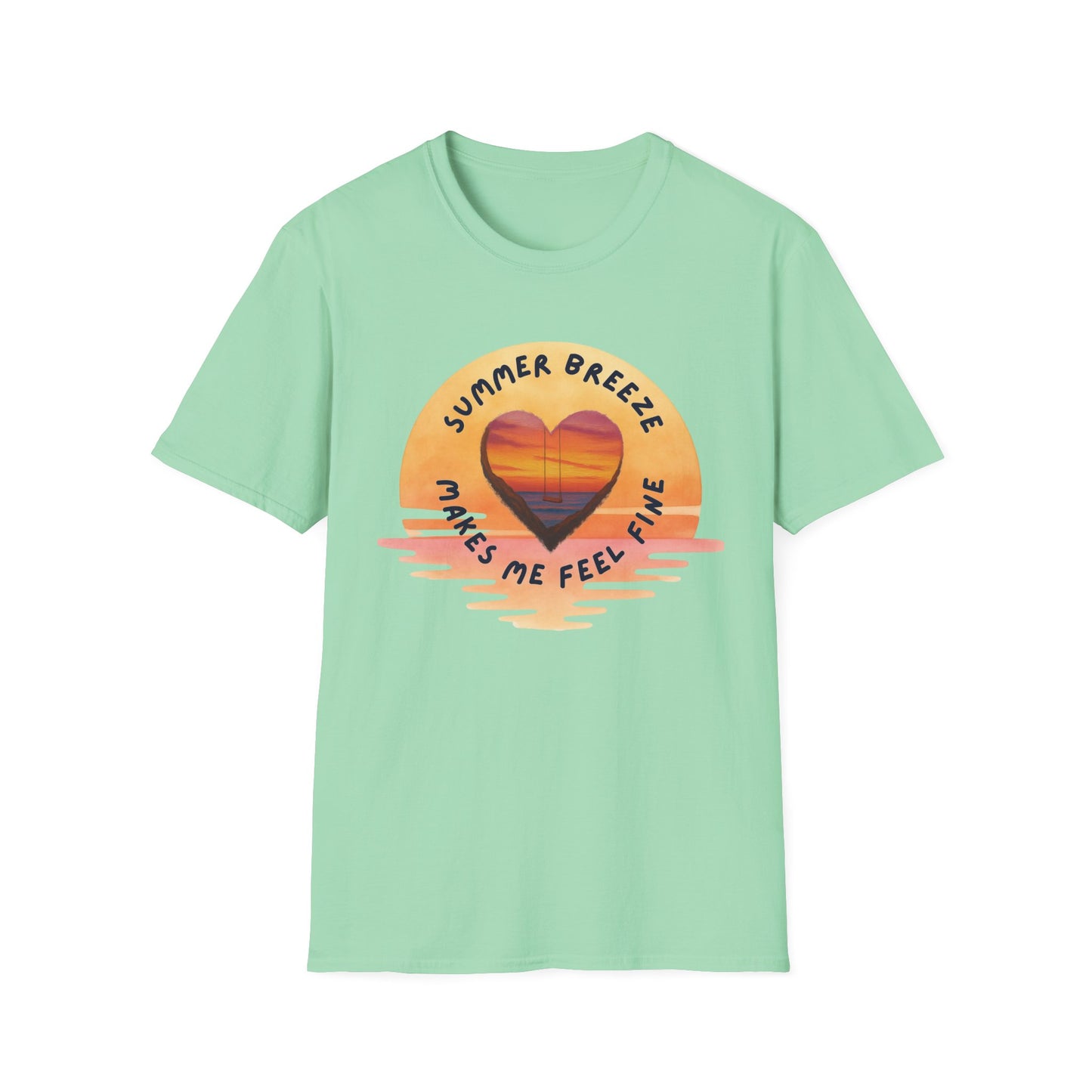 "Summer Breeze Makes Me Feel Fine" -Retro Sunset Heart Tee