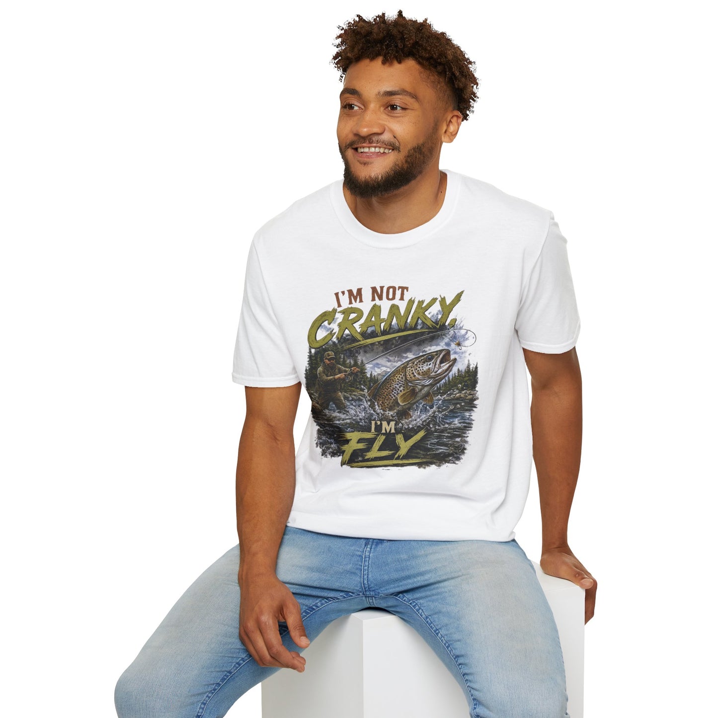 "I’m Not Cranky, I’m Fly" Vintage Trout Fly-Fishing Tee