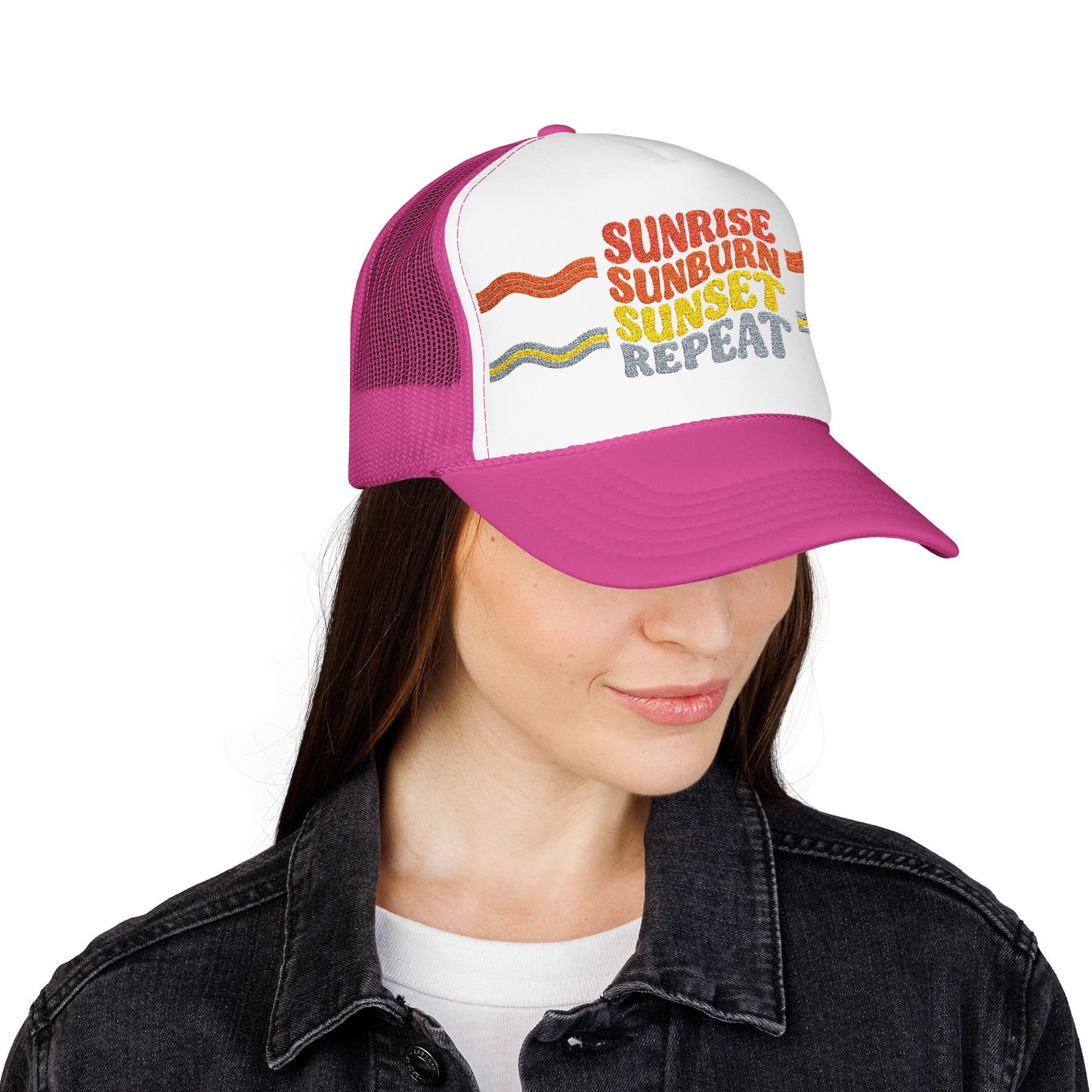 Sunrise Sunburn Sunset Repeat- Foam Trucker Hat
