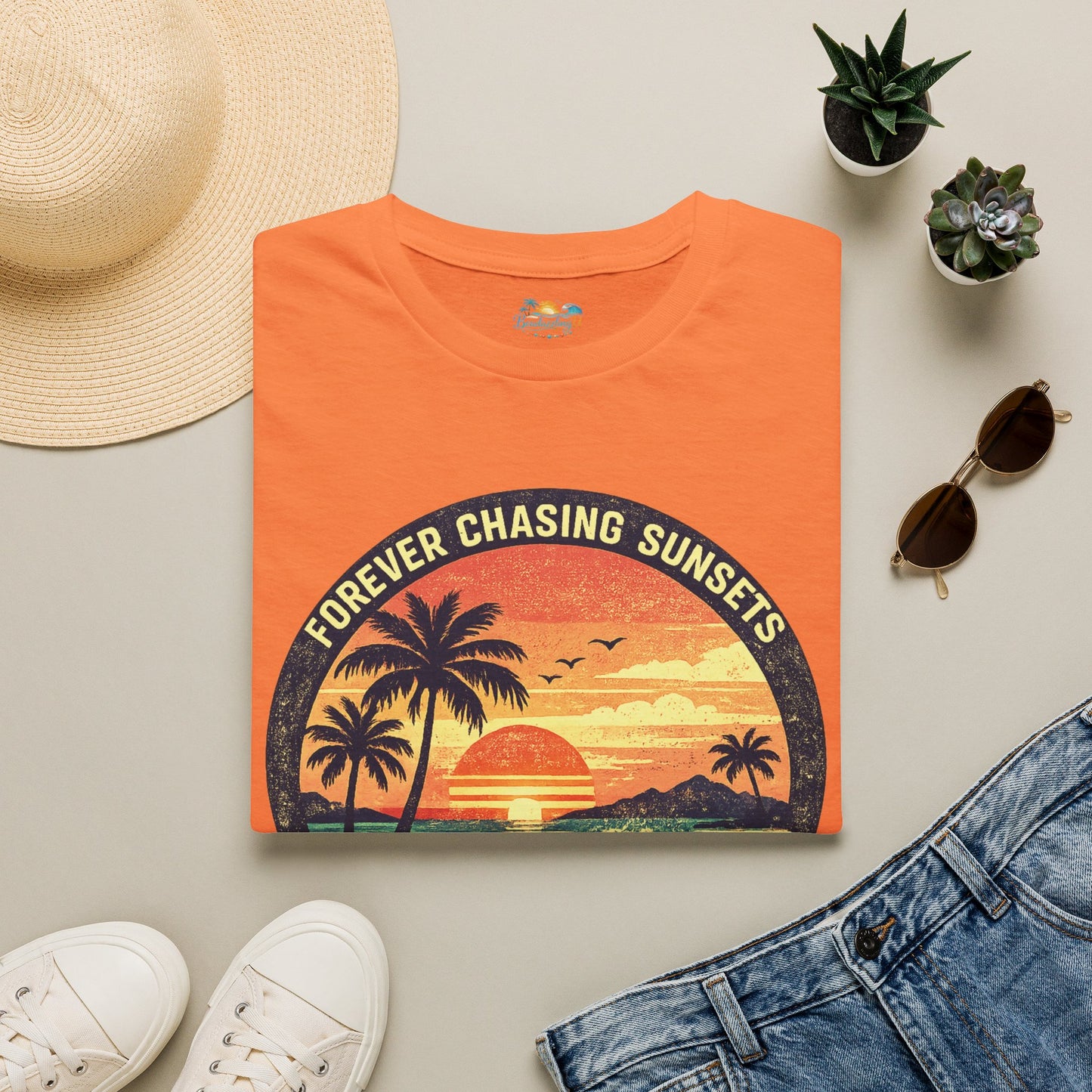 Forever Chasing Sunsets T-Shirt — Vintage Beach Sunset