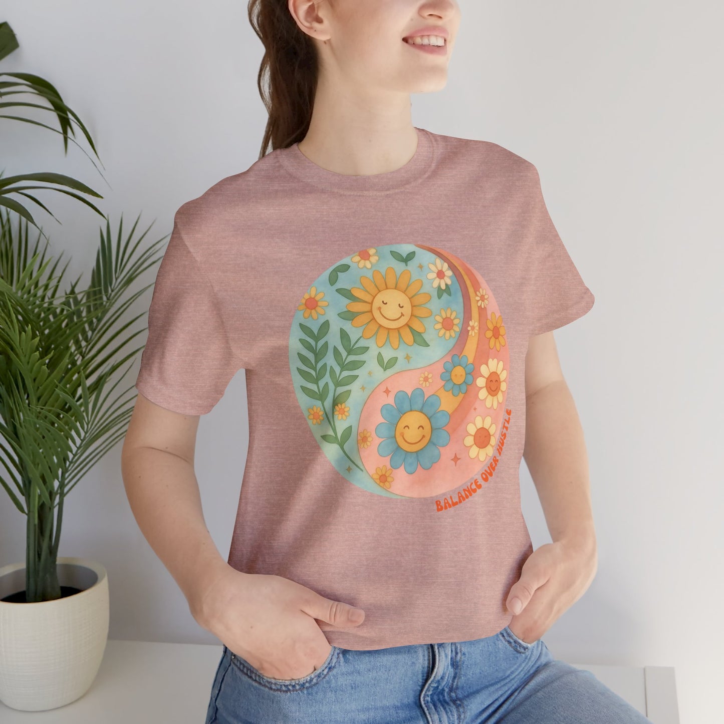 Balance Over Hustle Inspirational Graphic T-Shirt
