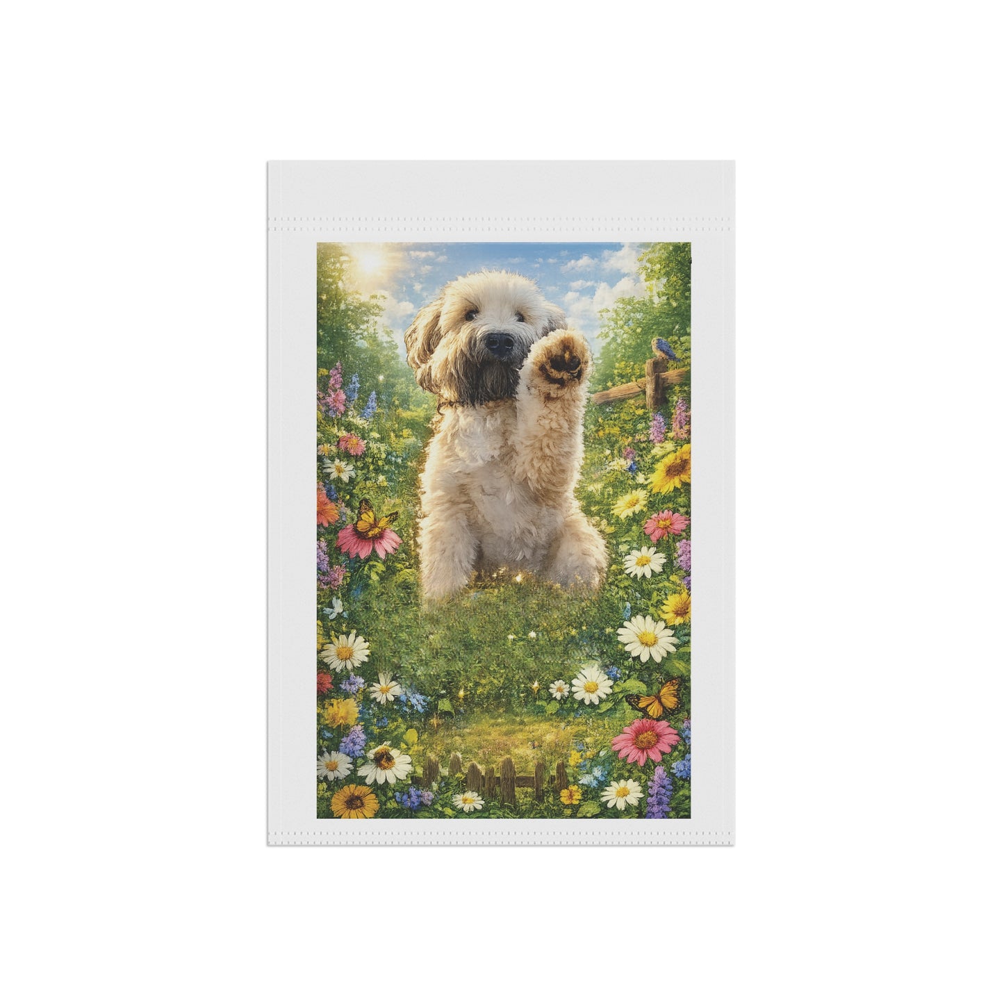 Wheaten Terrier Spring Garden Flag / Decorative House Banner