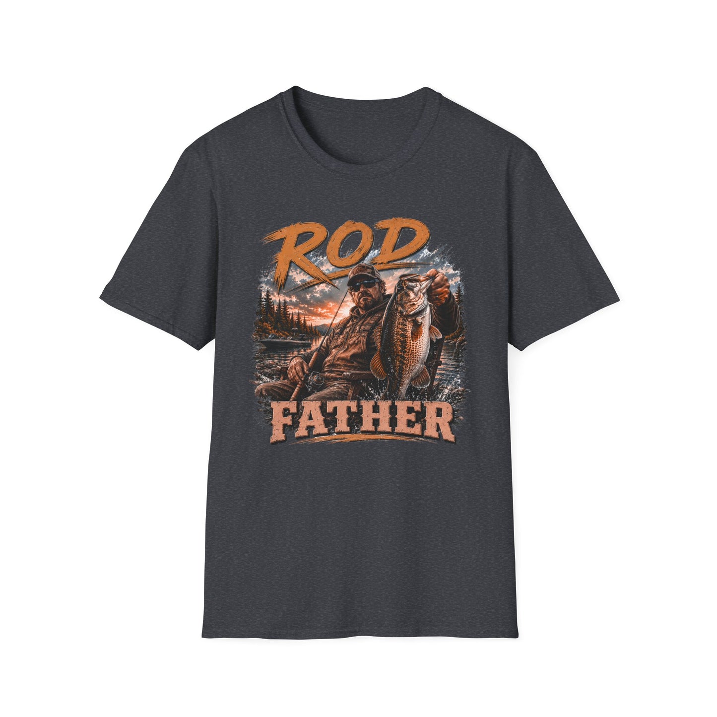 "'Rod Father" Fishing T‑Shirt — Vintage Bass Fisherman Graphic Tee