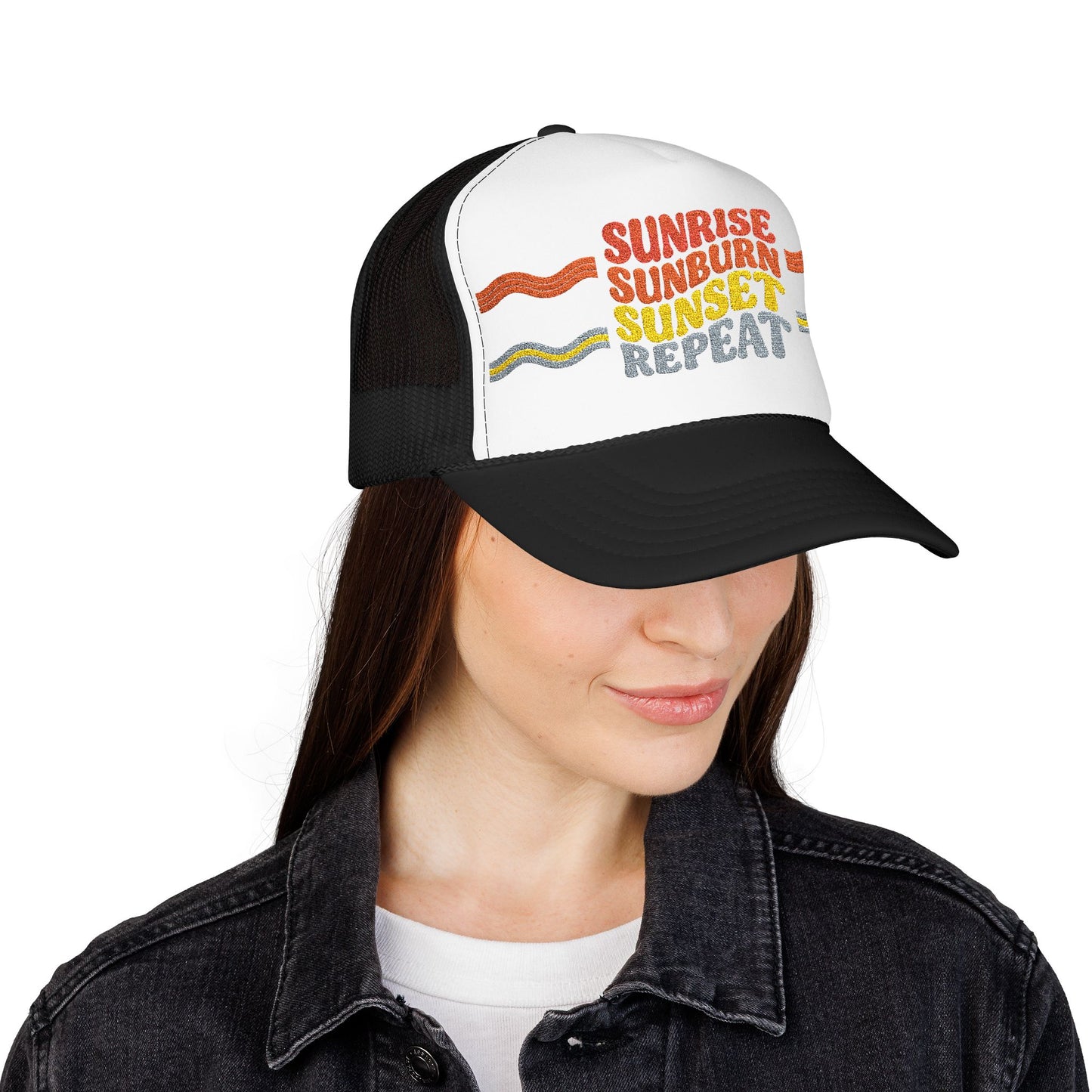 Sunrise Sunburn Sunset Repeat- Foam Trucker Hat