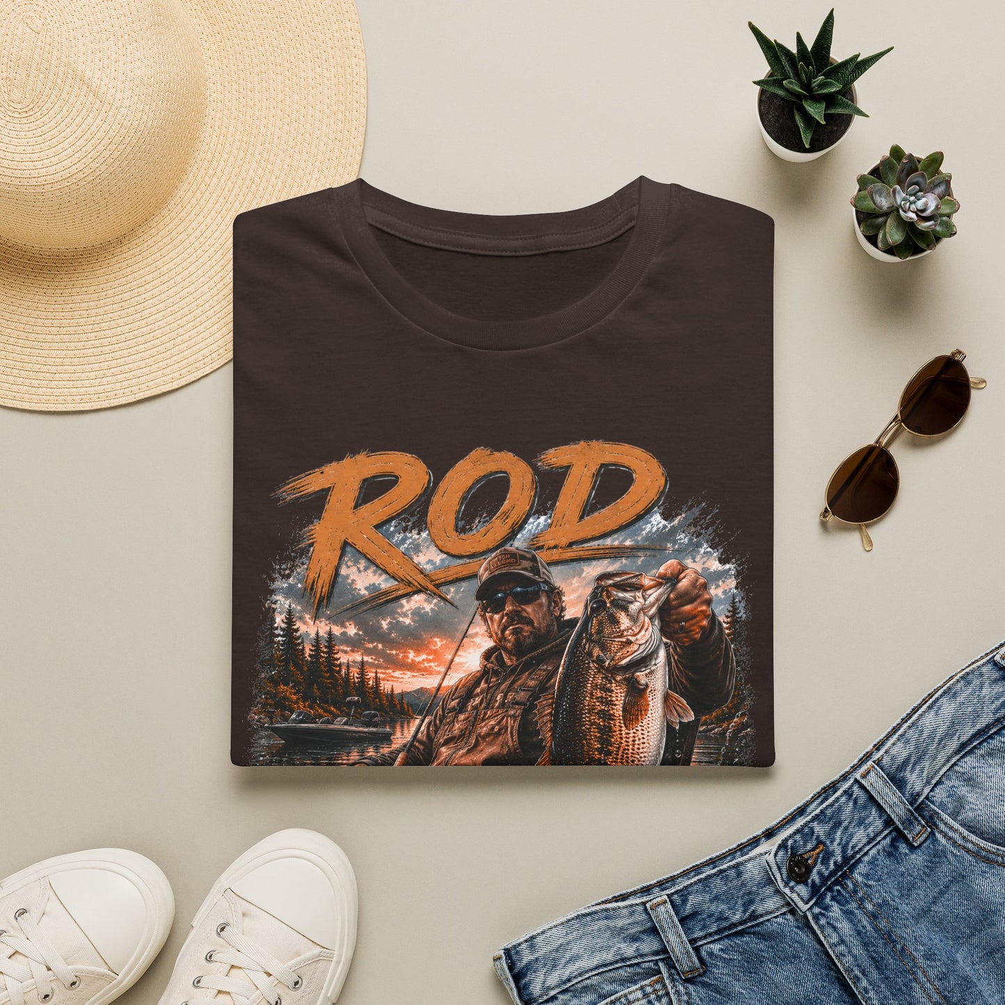 "'Rod Father" Fishing T‑Shirt — Vintage Bass Fisherman Graphic Tee
