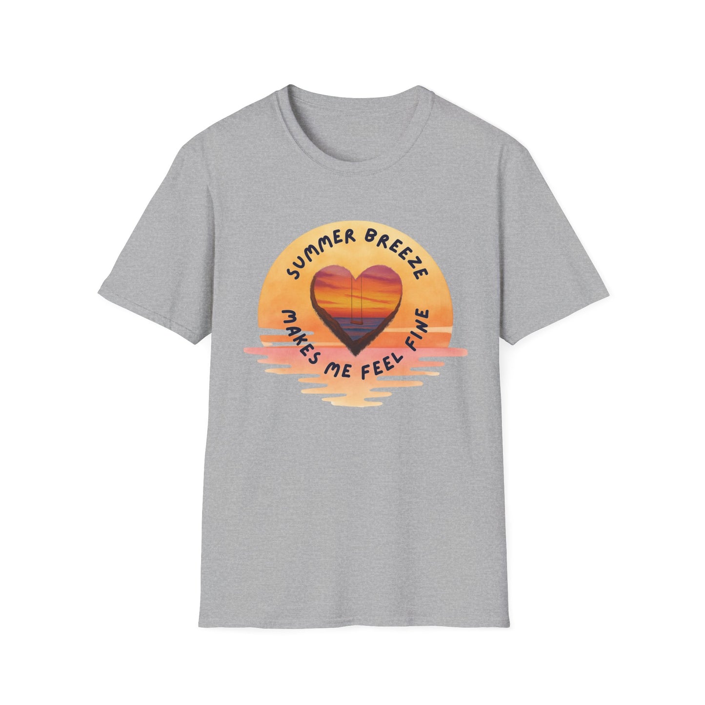 "Summer Breeze Makes Me Feel Fine" -Retro Sunset Heart Tee