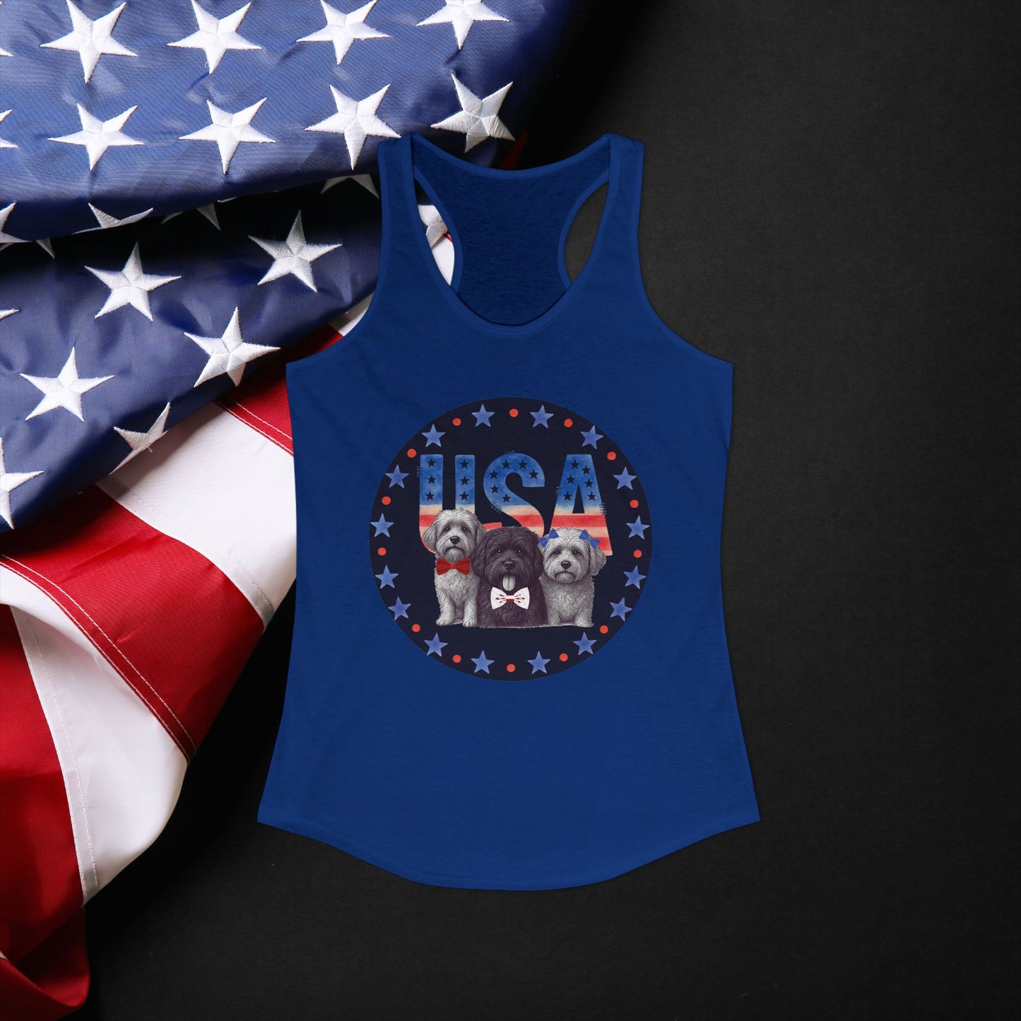 USA Puppy -Women's Ideal Racerback Tank