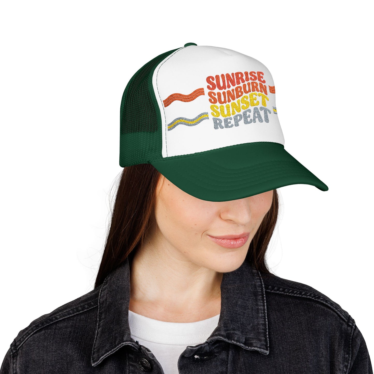Sunrise Sunburn Sunset Repeat- Foam Trucker Hat