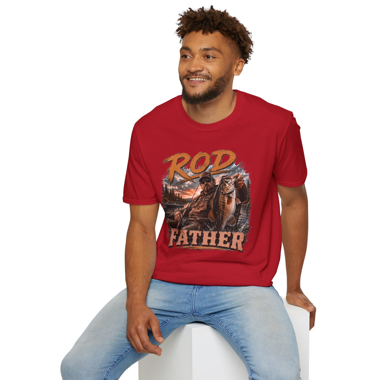"'Rod Father" Fishing T‑Shirt — Vintage Bass Fisherman Graphic Tee