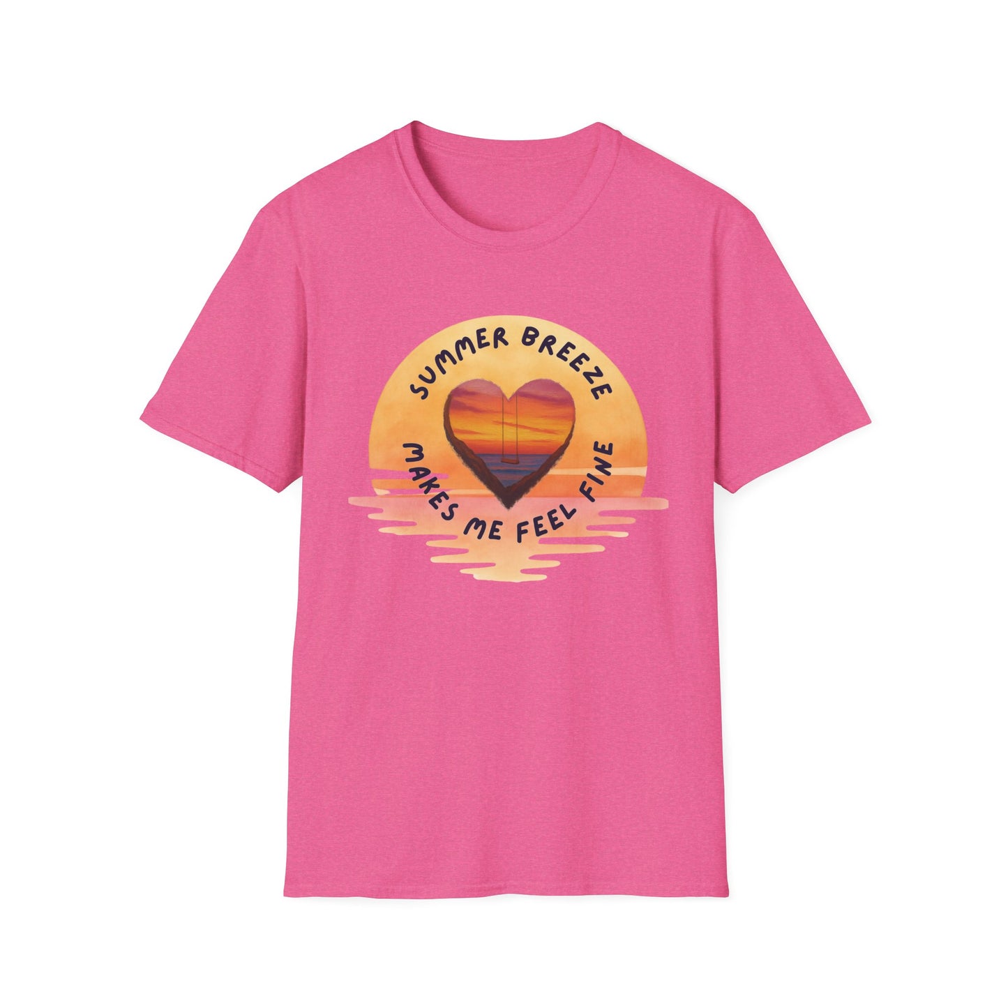 "Summer Breeze Makes Me Feel Fine" -Retro Sunset Heart Tee