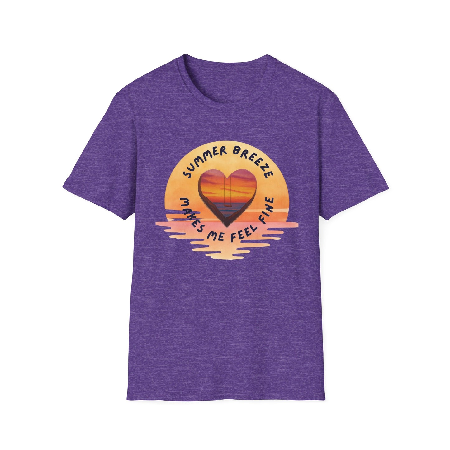 "Summer Breeze Makes Me Feel Fine" -Retro Sunset Heart Tee