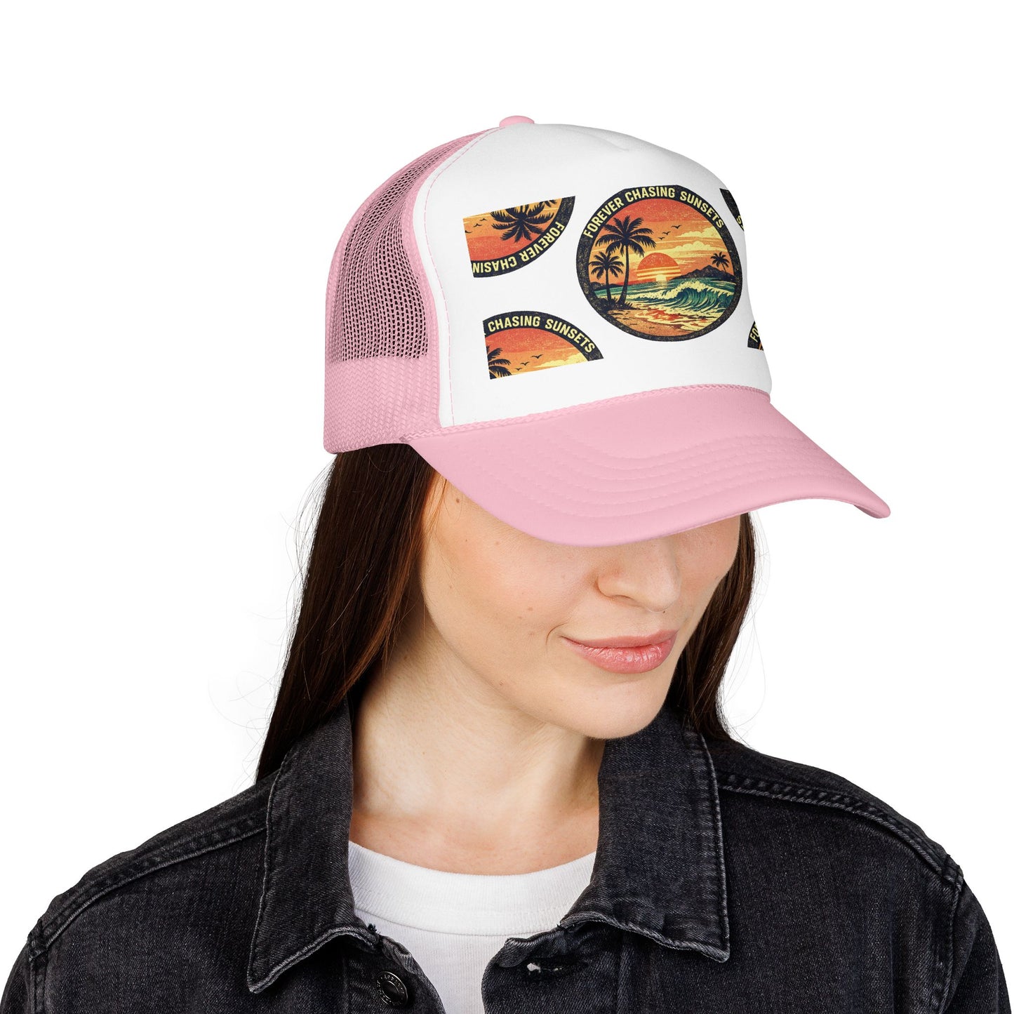 Chasing Sunsets Trucker Hat — Vintage Beach Foam Cap