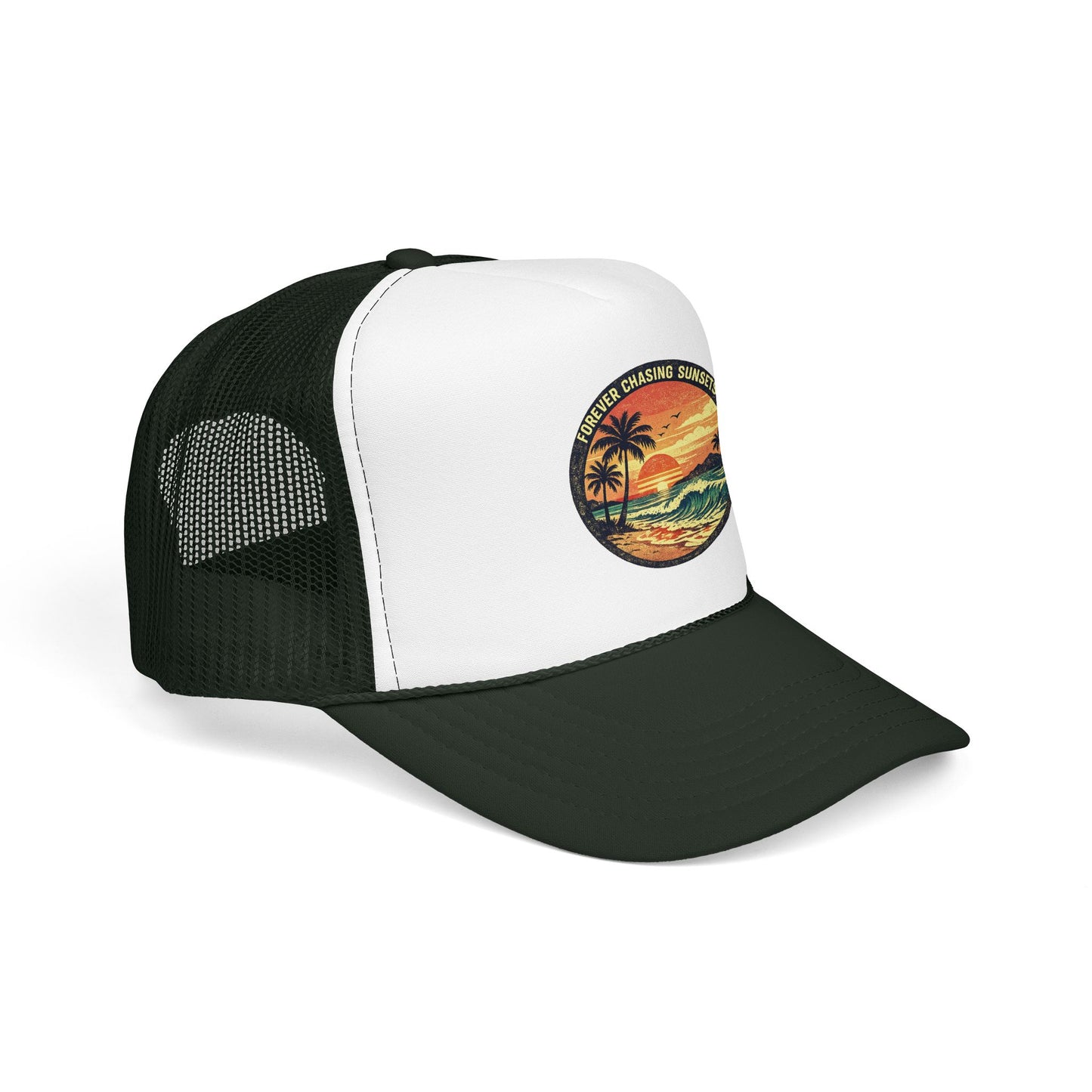Chasing Sunsets Trucker Hat — Vintage Beach Foam Cap