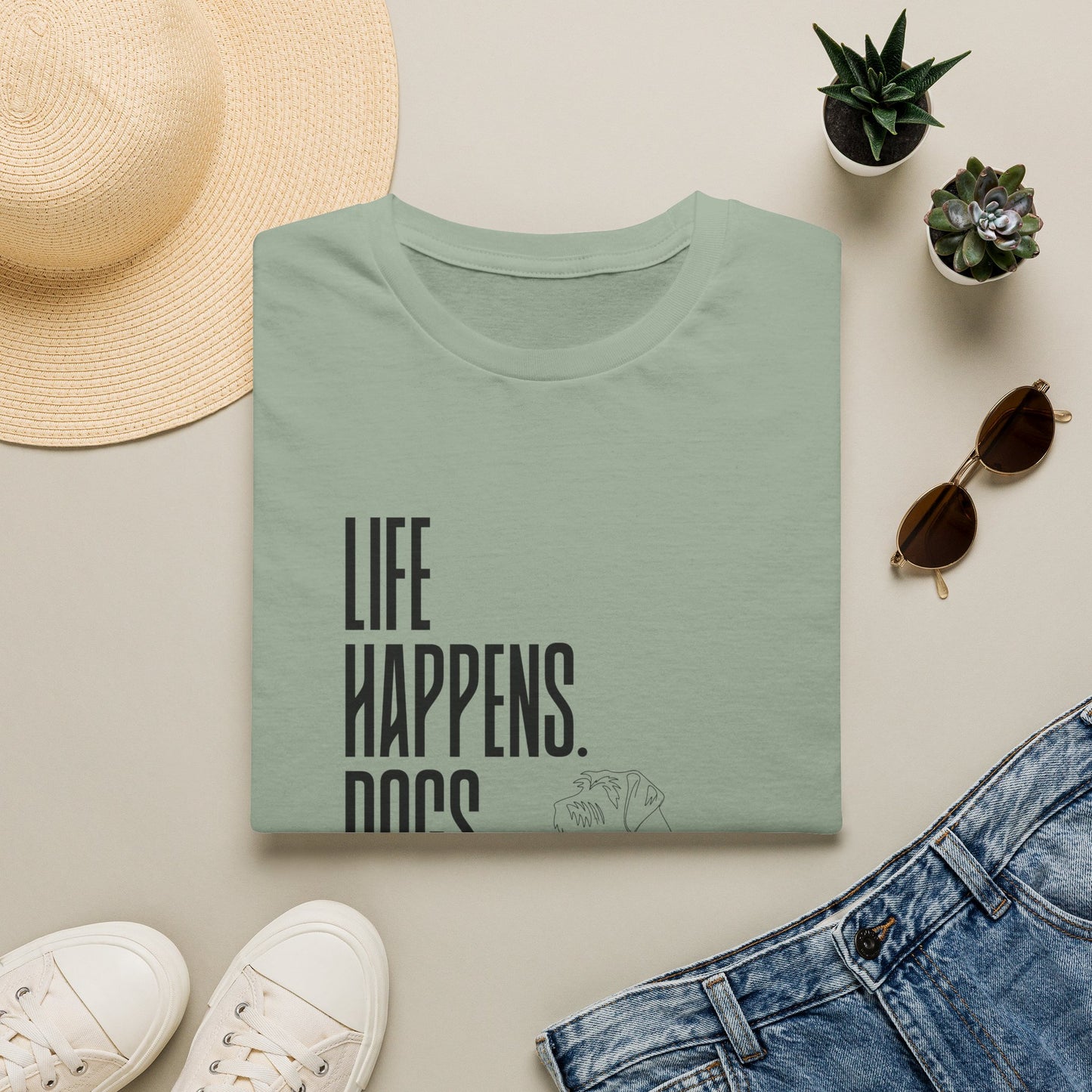 "Life Happens. Dogs Help." Graphic Tee (Casual Pet Lover Shirt)