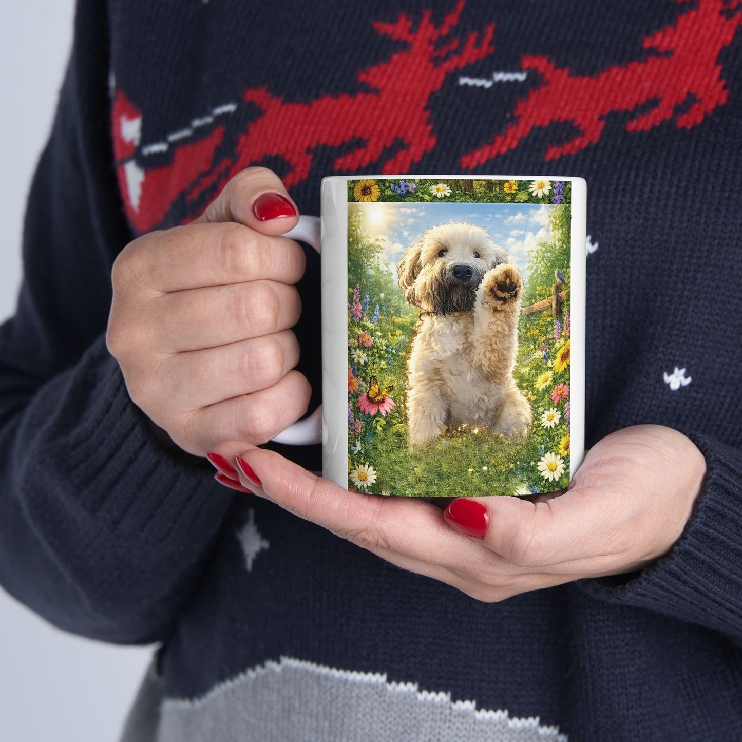 Wheaten in Wildflower Garden (11oz & 15oz) Ceramic Mug