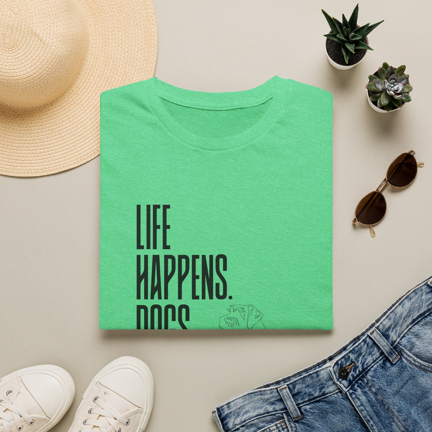 "Life Happens. Dogs Help." Graphic Tee (Casual Pet Lover Shirt)