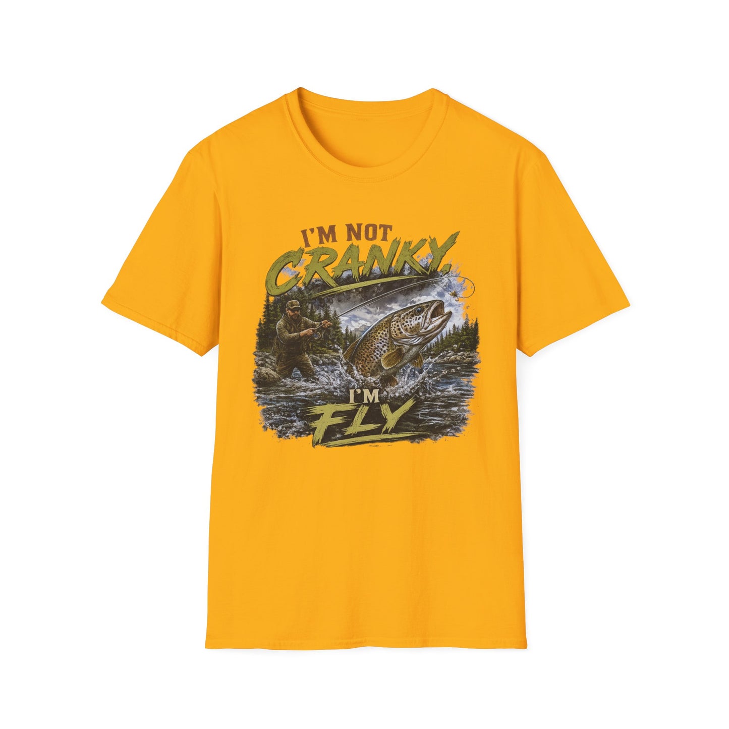 "I’m Not Cranky, I’m Fly" Vintage Trout Fly-Fishing Tee