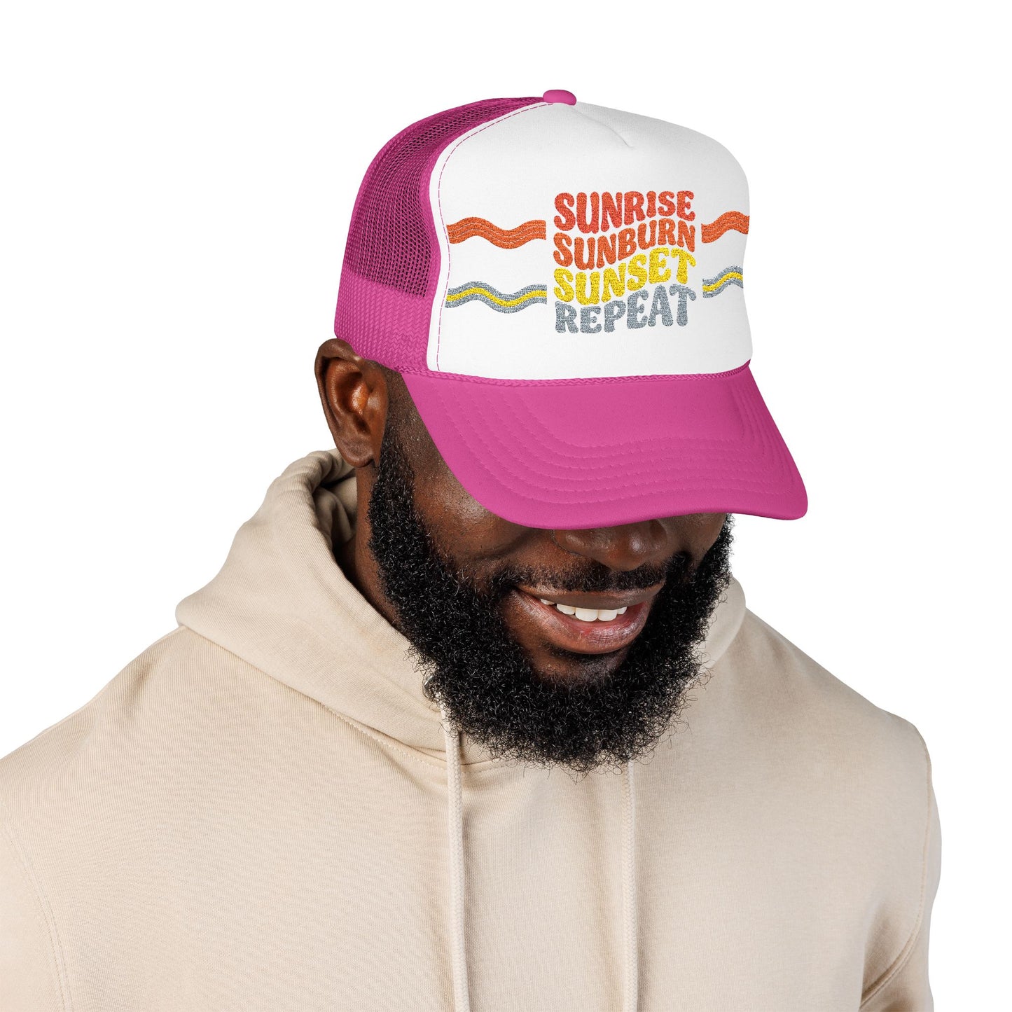 Sunrise Sunburn Sunset Repeat- Foam Trucker Hat