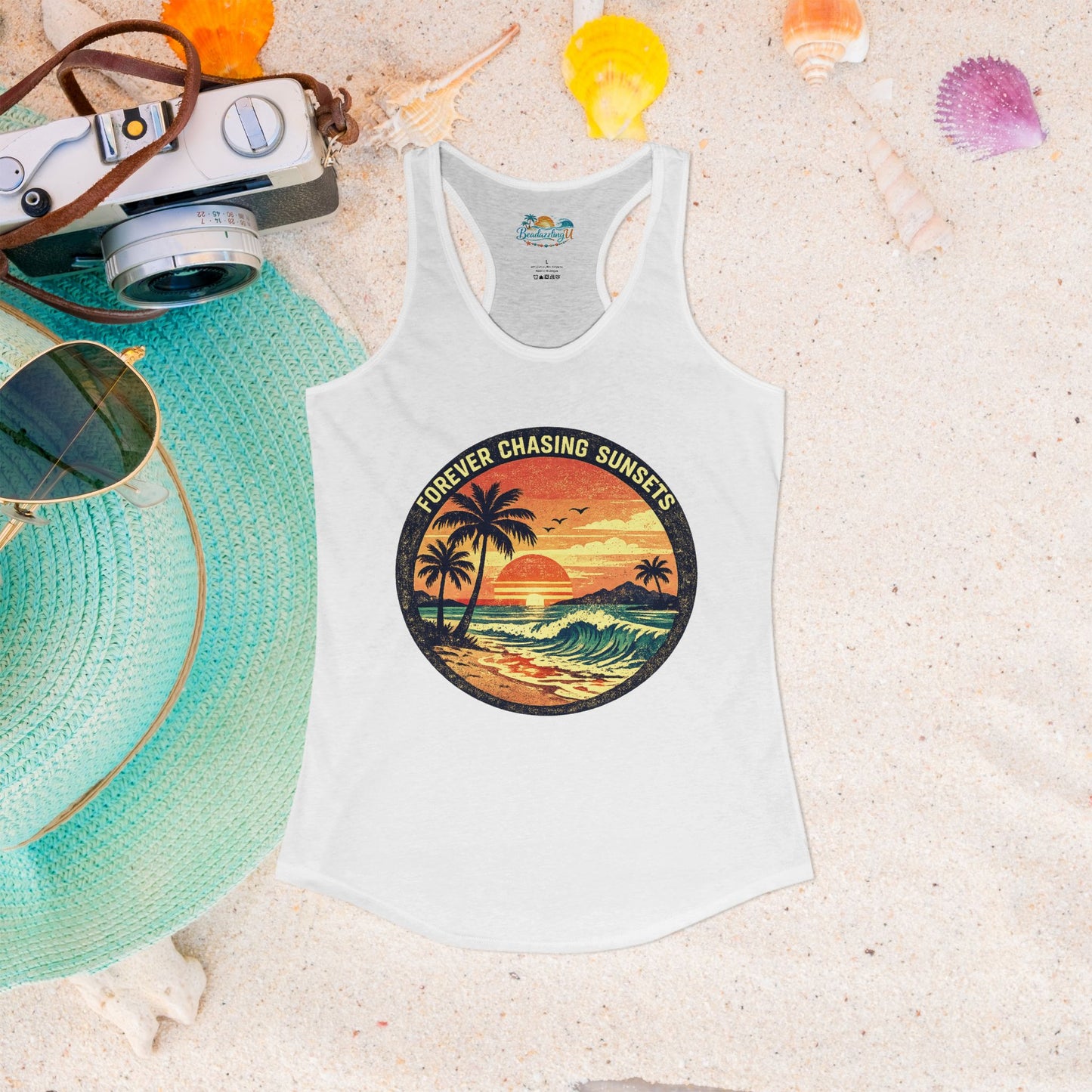 "Forever Chasing Sunsets" -Women's Racerback Tank