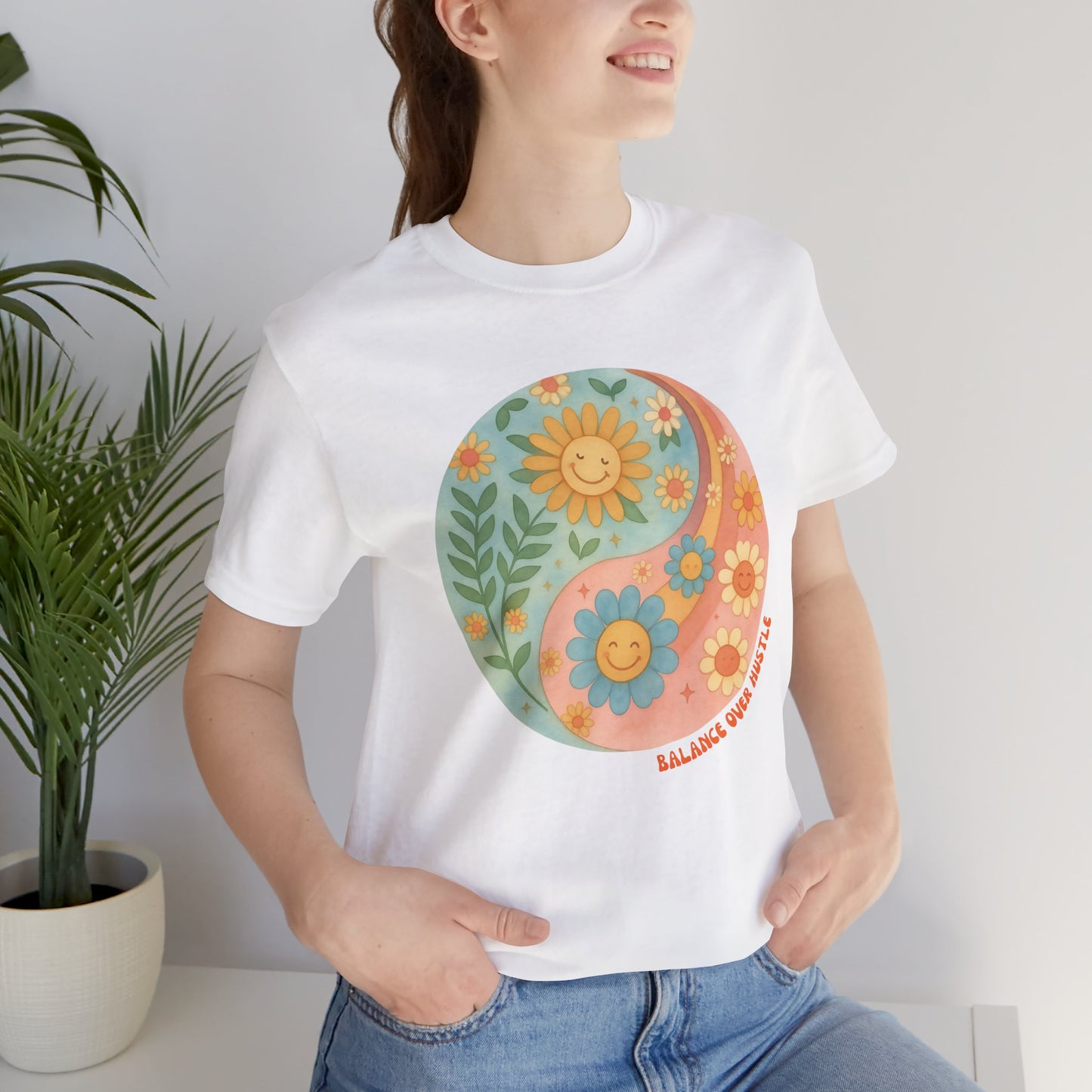 Balance Over Hustle Inspirational Graphic T-Shirt