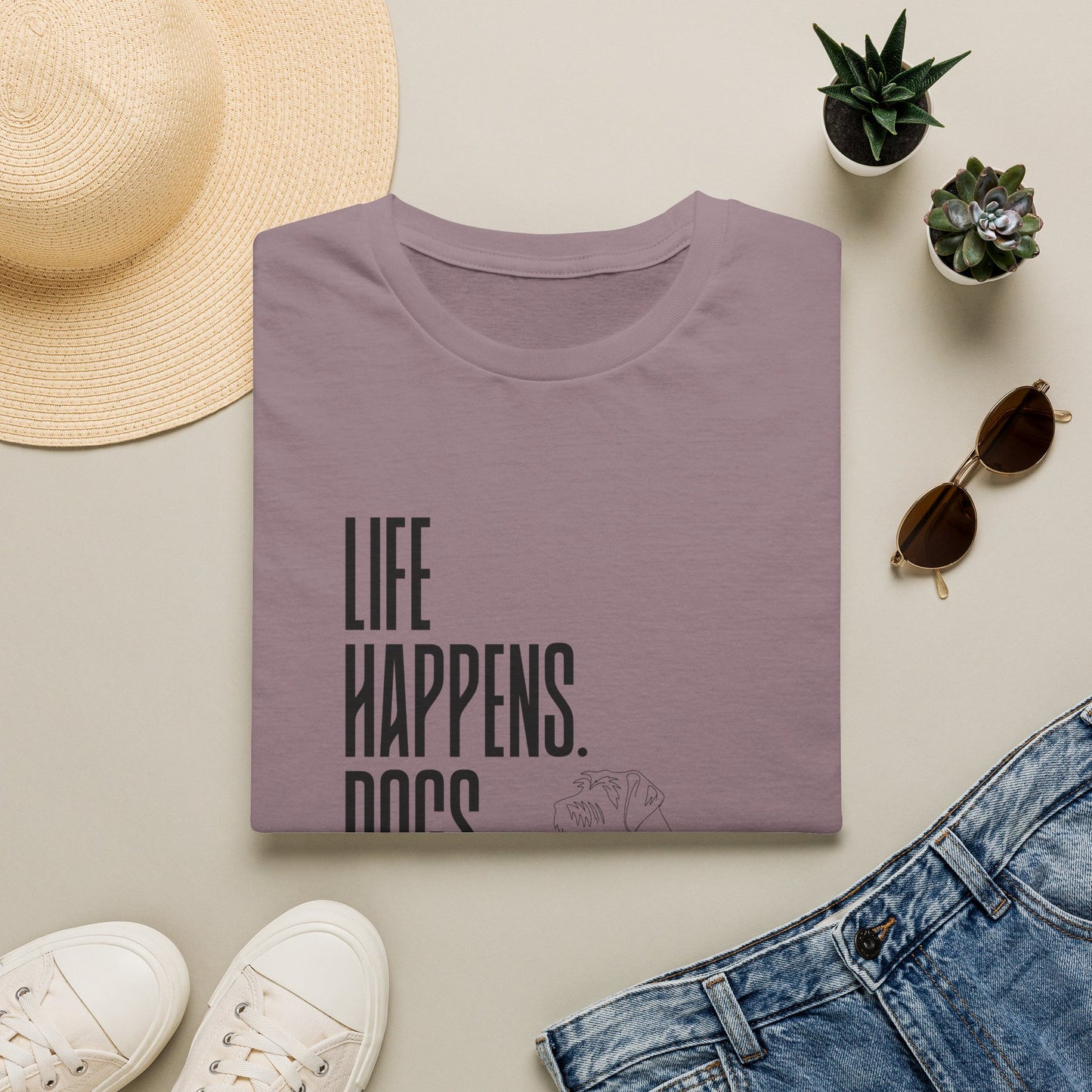 "Life Happens. Dogs Help." Graphic Tee (Casual Pet Lover Shirt)