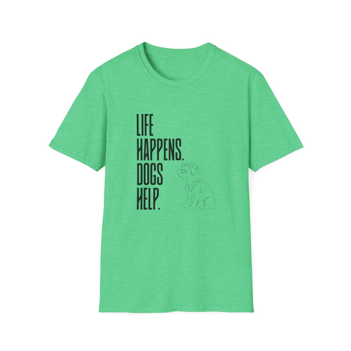 "Life Happens. Dogs Help." Graphic Tee (Casual Pet Lover Shirt)
