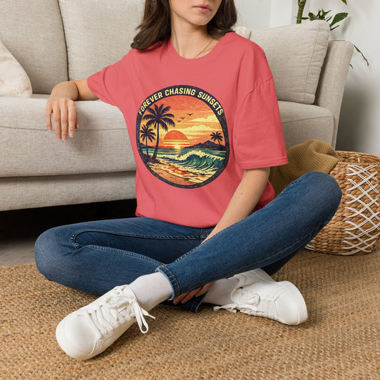 Forever Chasing Sunsets T-Shirt — Vintage Beach Sunset