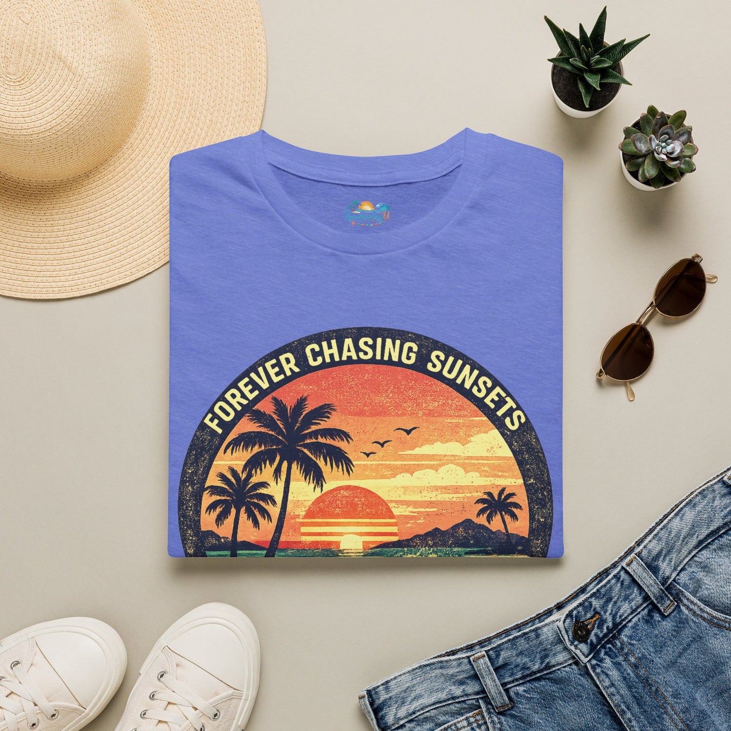Forever Chasing Sunsets T-Shirt — Vintage Beach Sunset
