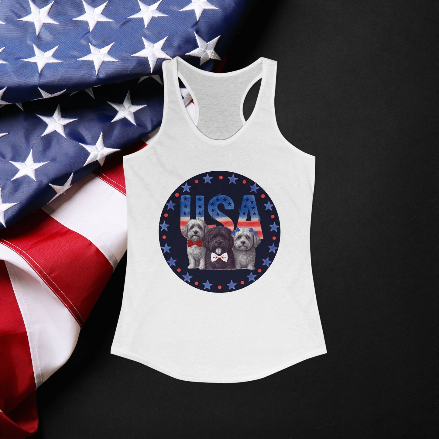 USA Puppy -Women's Ideal Racerback Tank