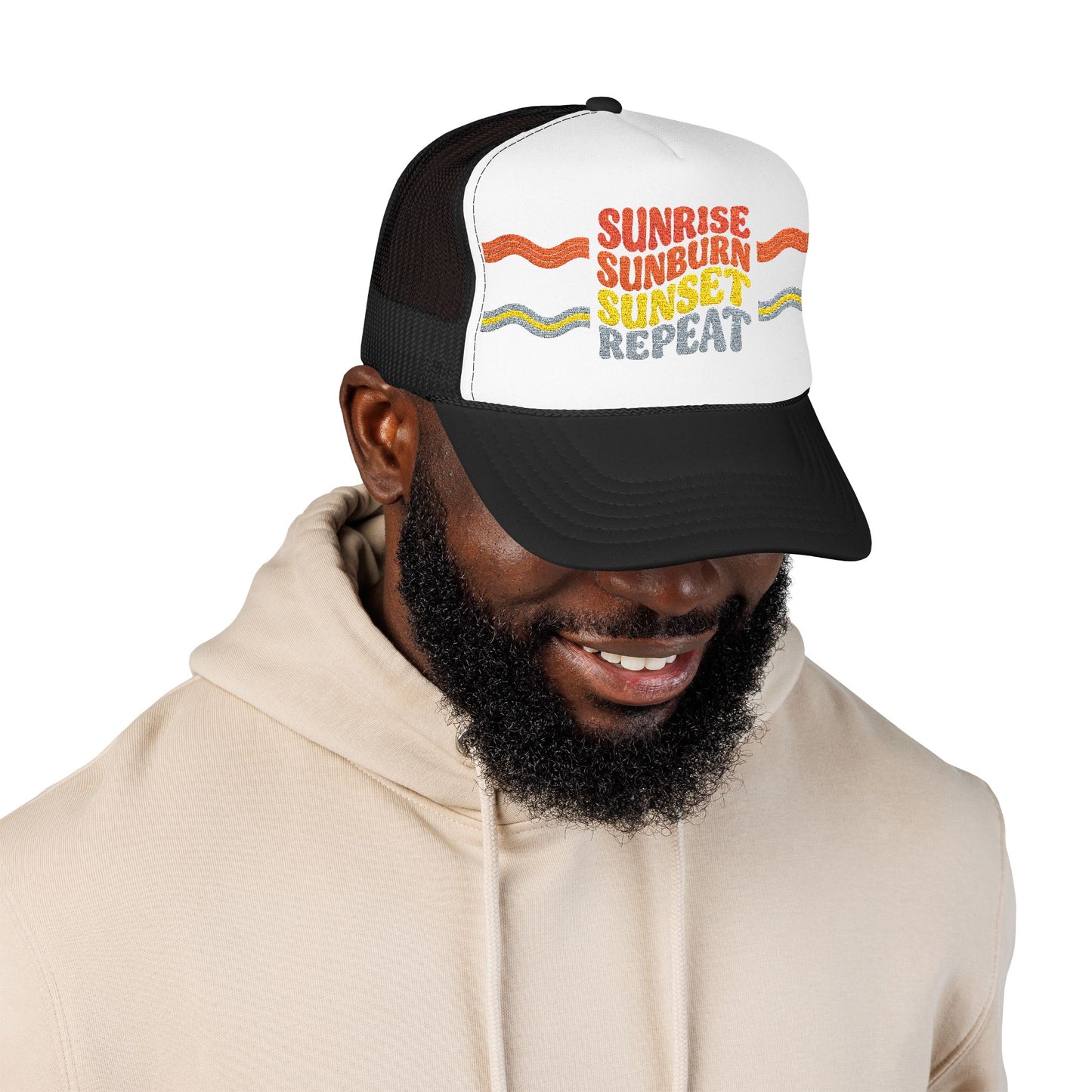 Sunrise Sunburn Sunset Repeat- Foam Trucker Hat