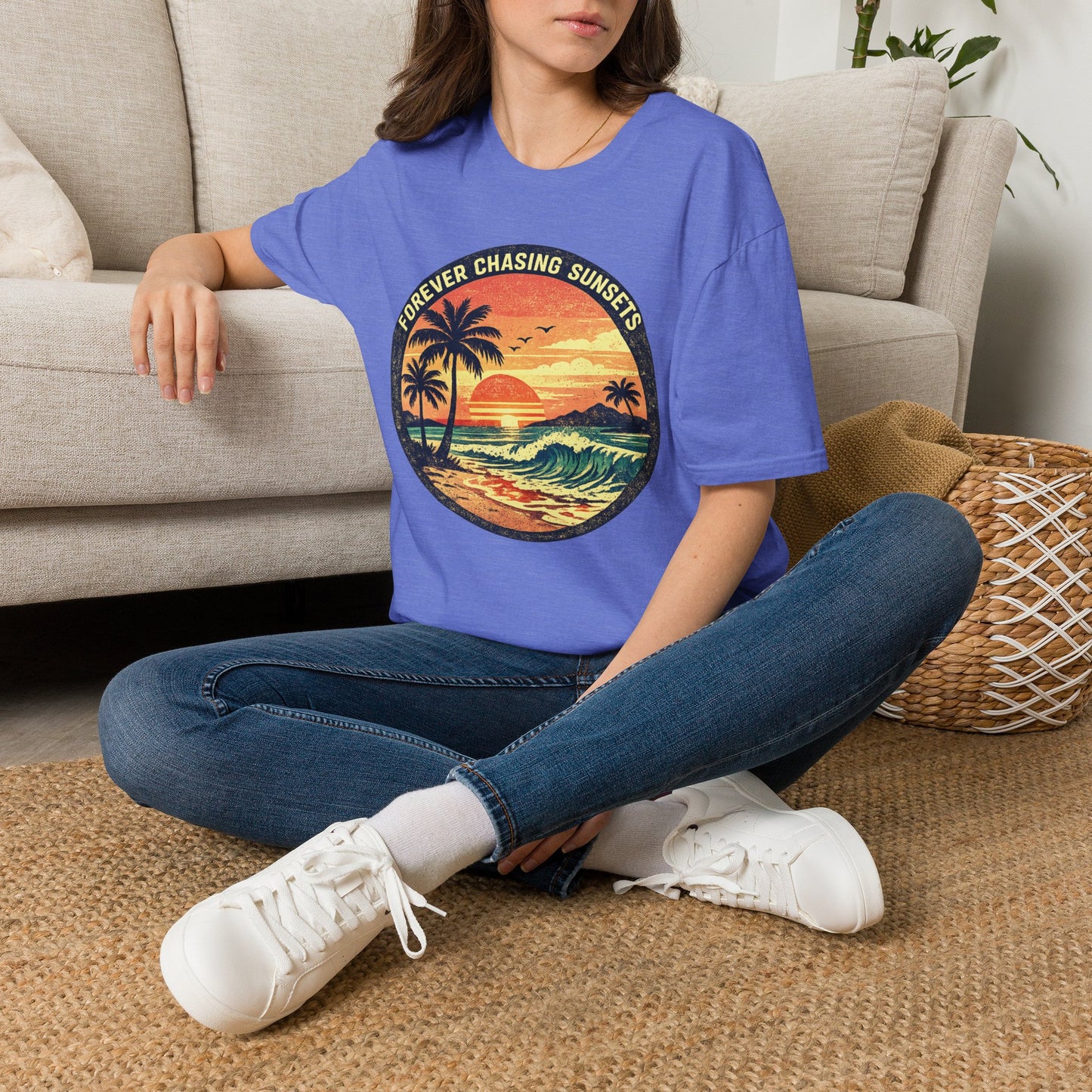 Forever Chasing Sunsets T-Shirt — Vintage Beach Sunset