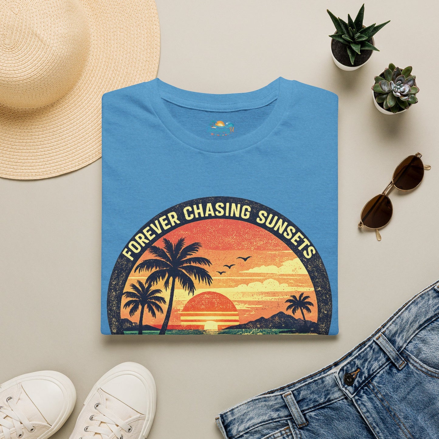 Forever Chasing Sunsets T-Shirt — Vintage Beach Sunset