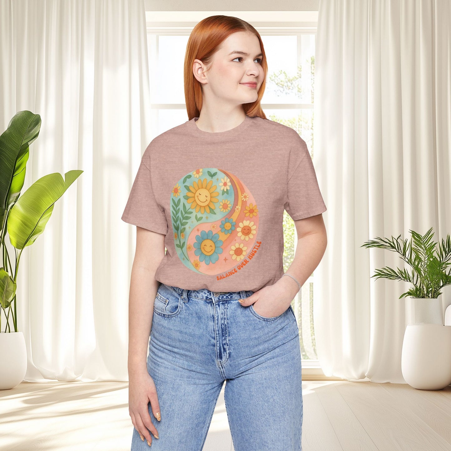 Balance Over Hustle Inspirational Graphic T-Shirt