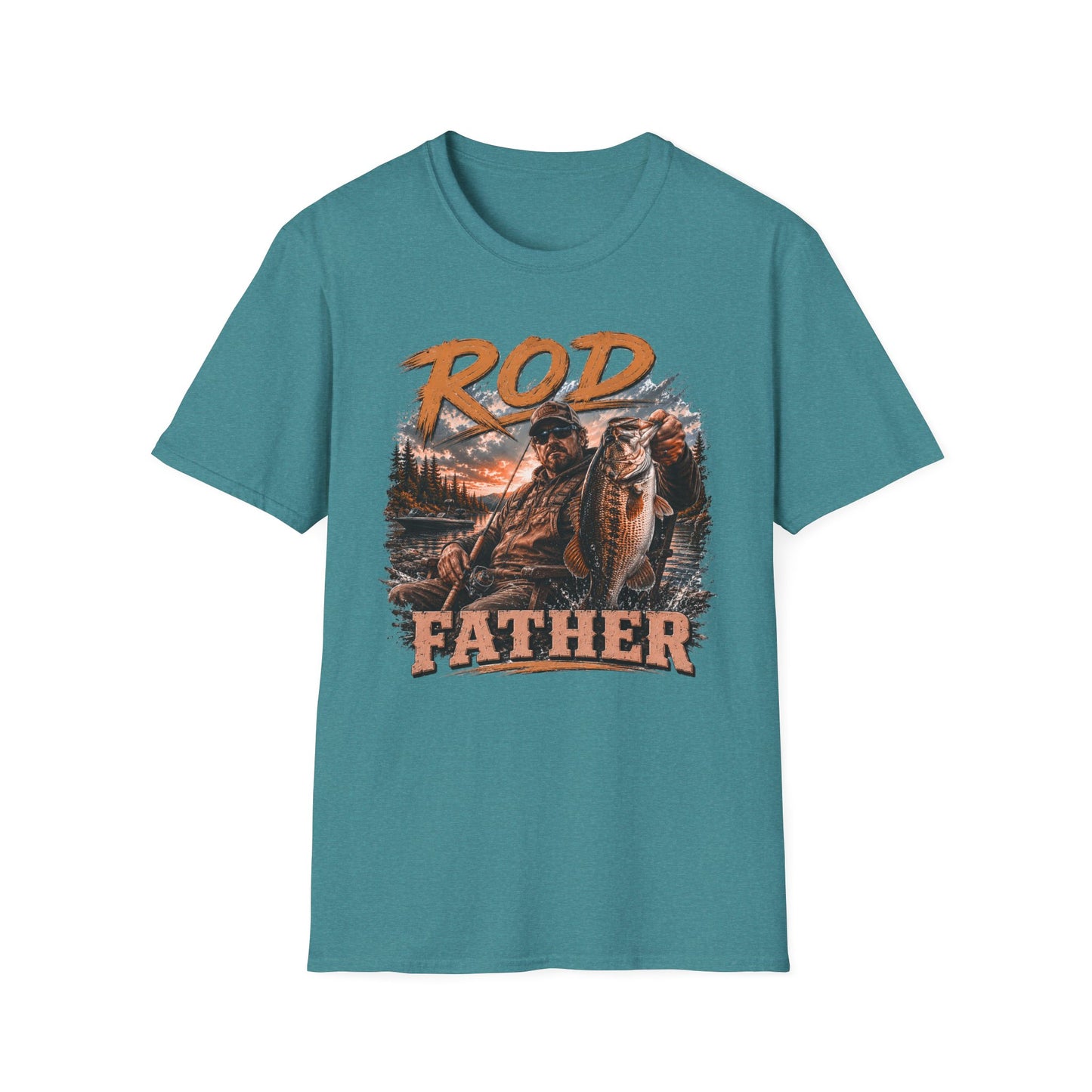"'Rod Father" Fishing T‑Shirt — Vintage Bass Fisherman Graphic Tee