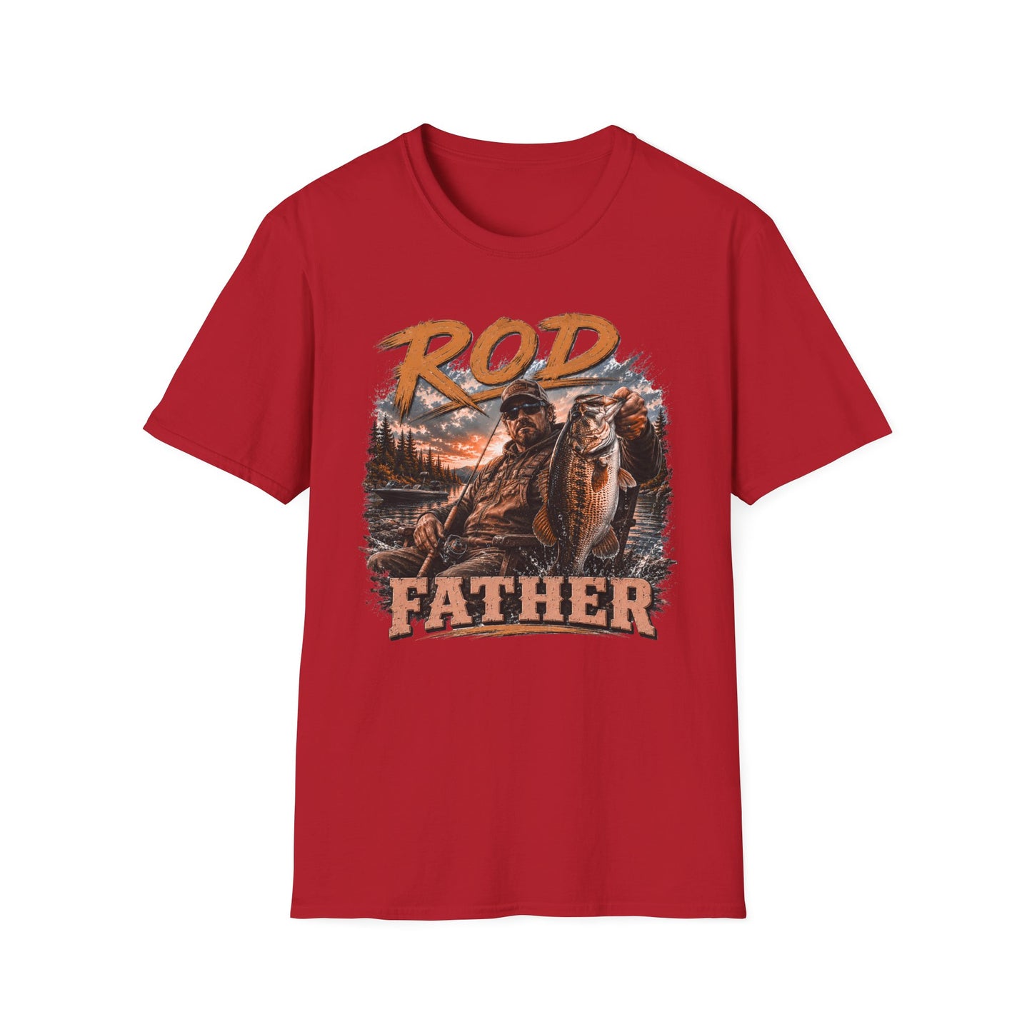 "'Rod Father" Fishing T‑Shirt — Vintage Bass Fisherman Graphic Tee