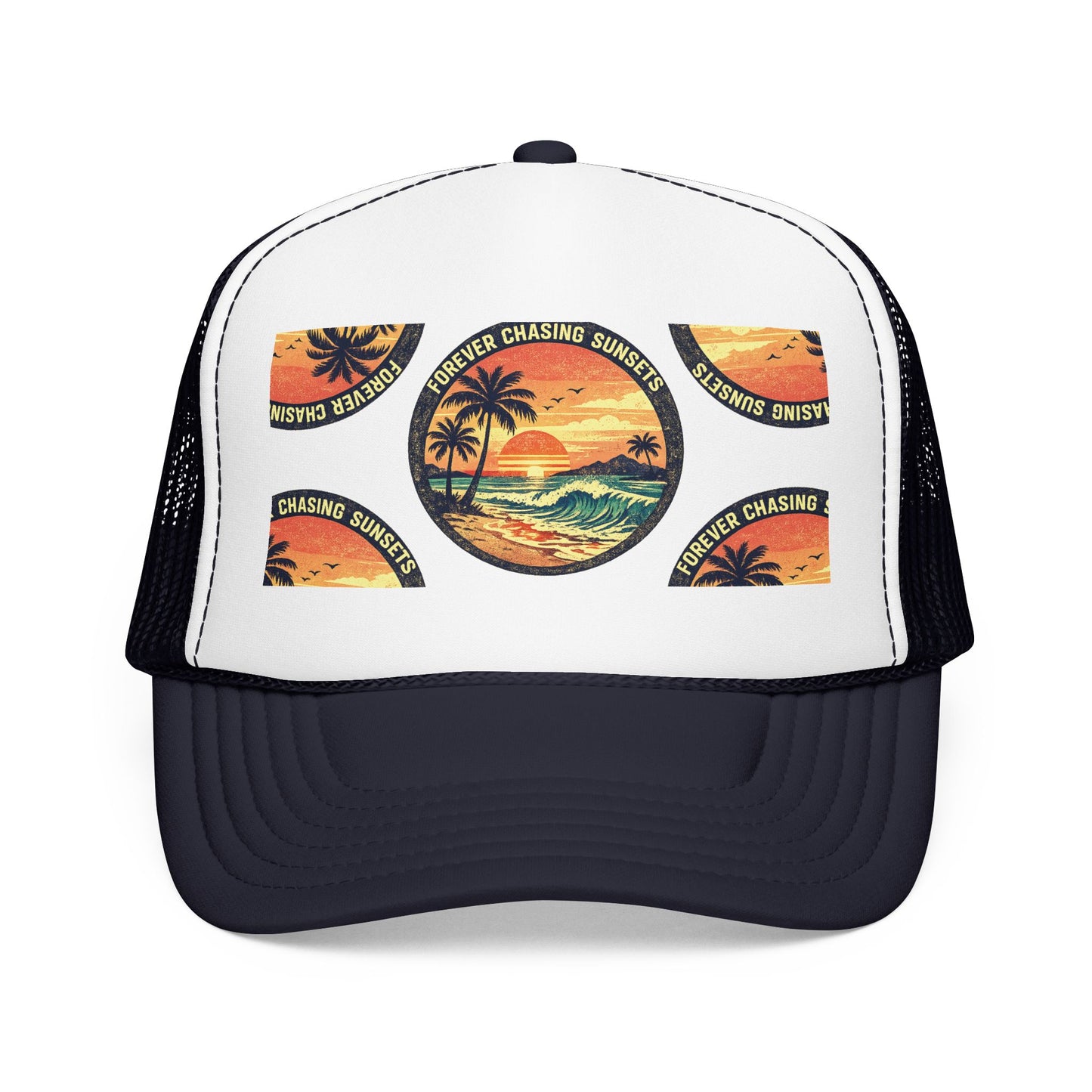 Chasing Sunsets Trucker Hat — Vintage Beach Foam Cap