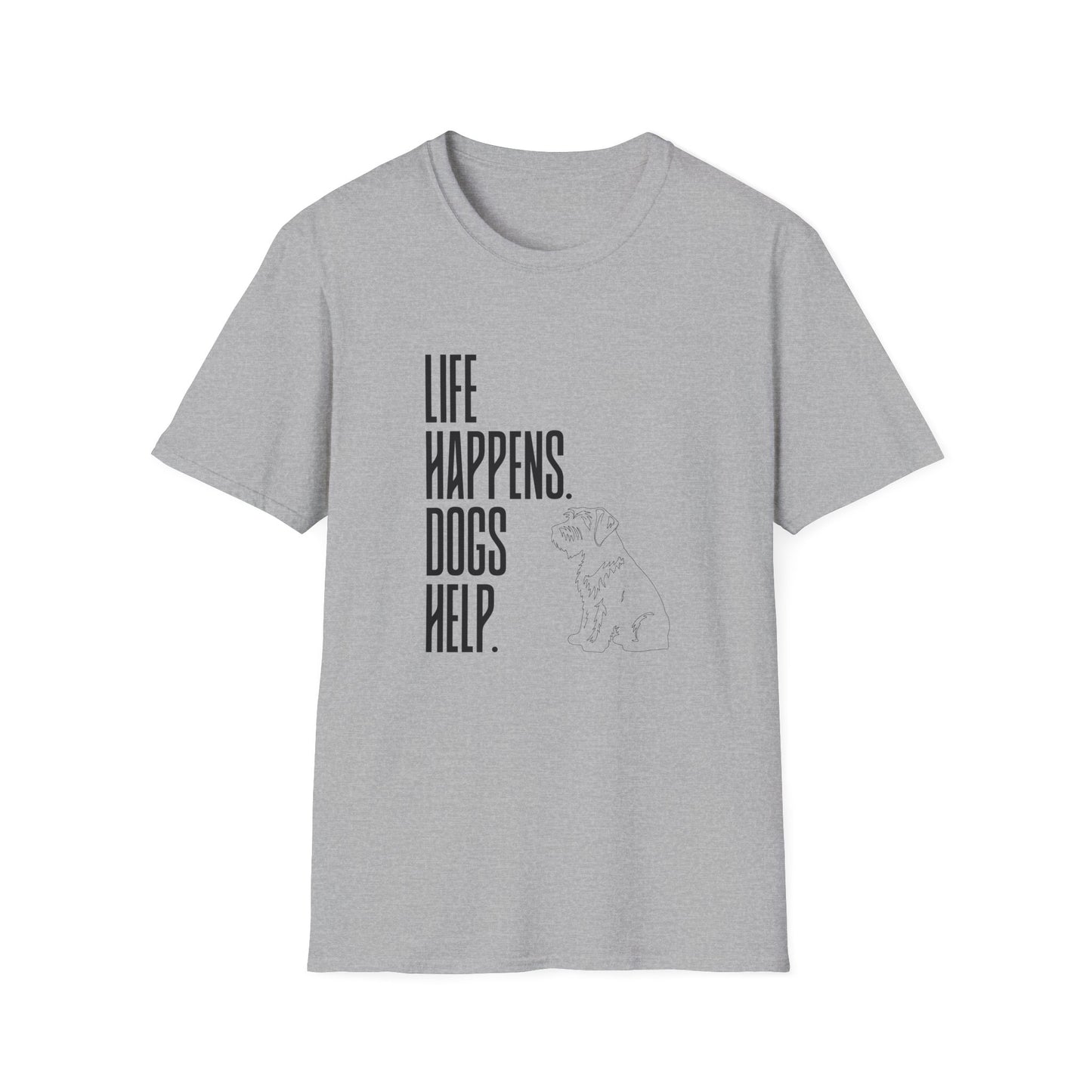 "Life Happens. Dogs Help." Graphic Tee (Casual Pet Lover Shirt)
