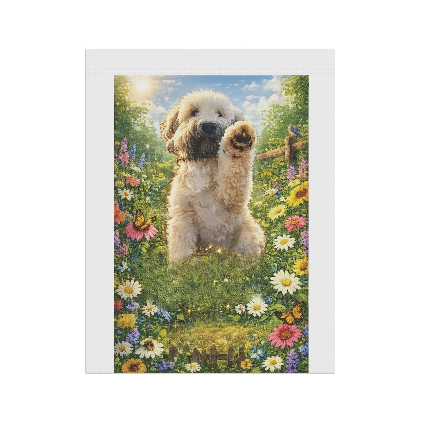 Wheaten Terrier Spring Garden Flag / Decorative House Banner