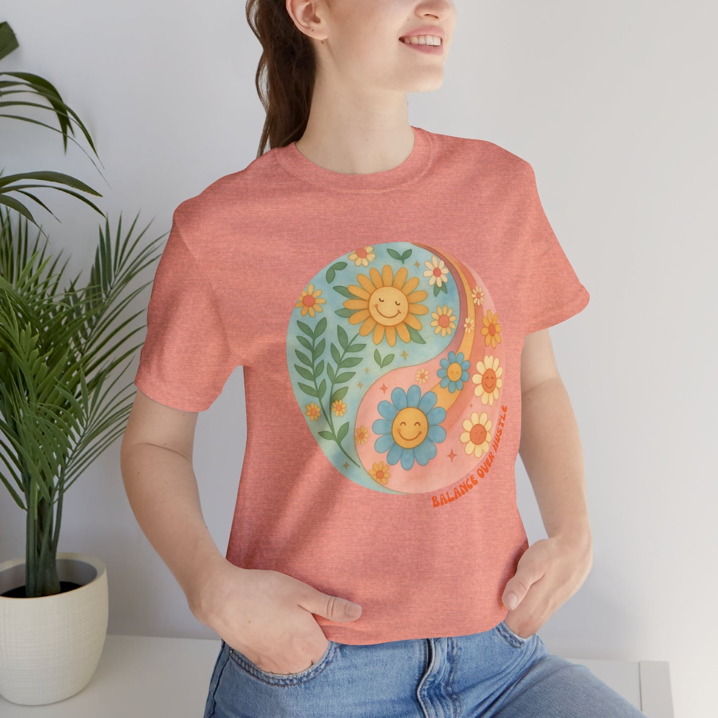 Balance Over Hustle Inspirational Graphic T-Shirt