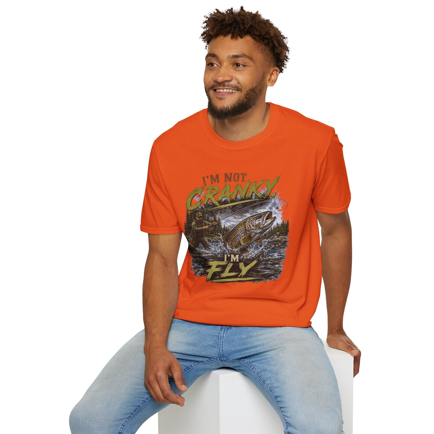 "I’m Not Cranky, I’m Fly" Vintage Trout Fly-Fishing Tee