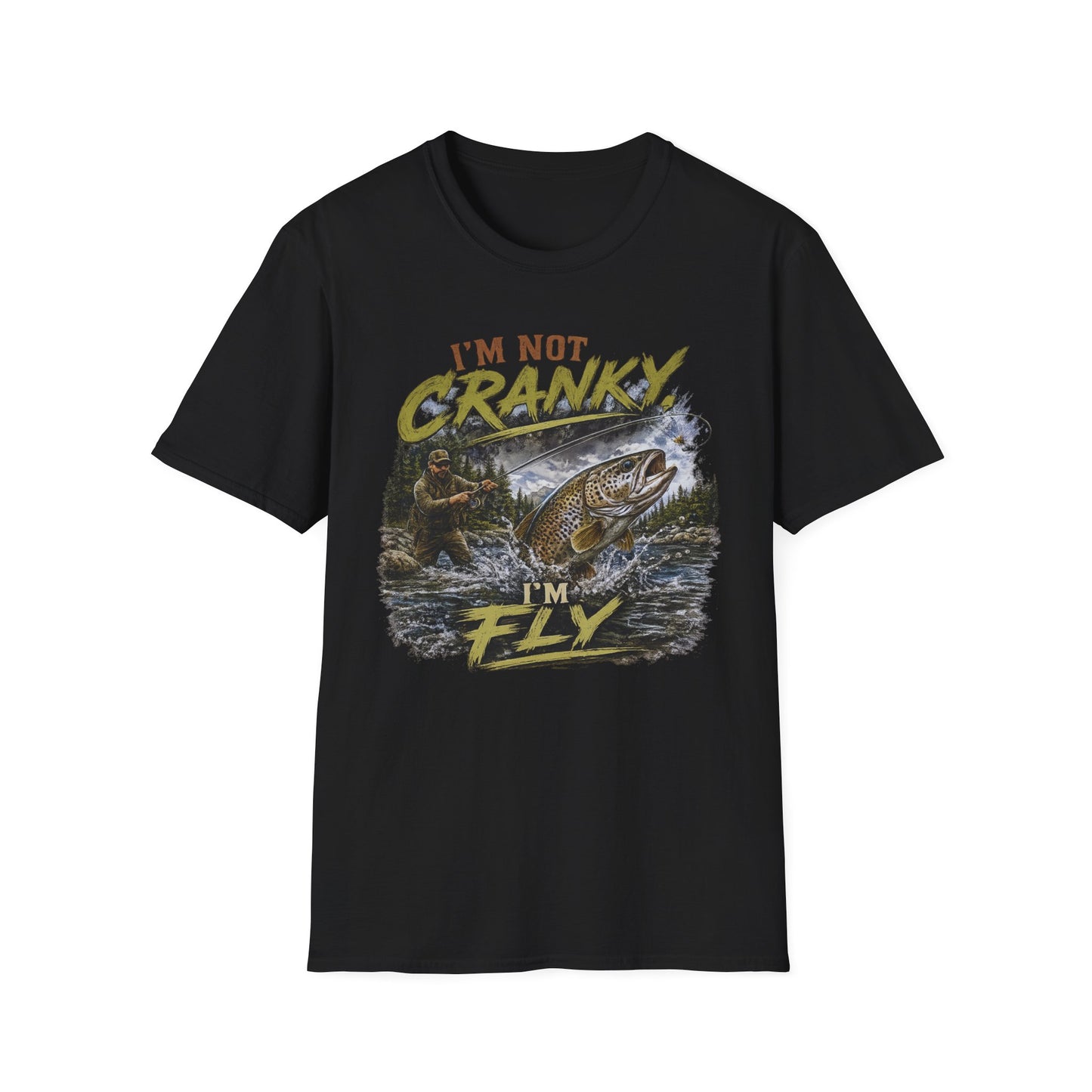 "I’m Not Cranky, I’m Fly" Vintage Trout Fly-Fishing Tee