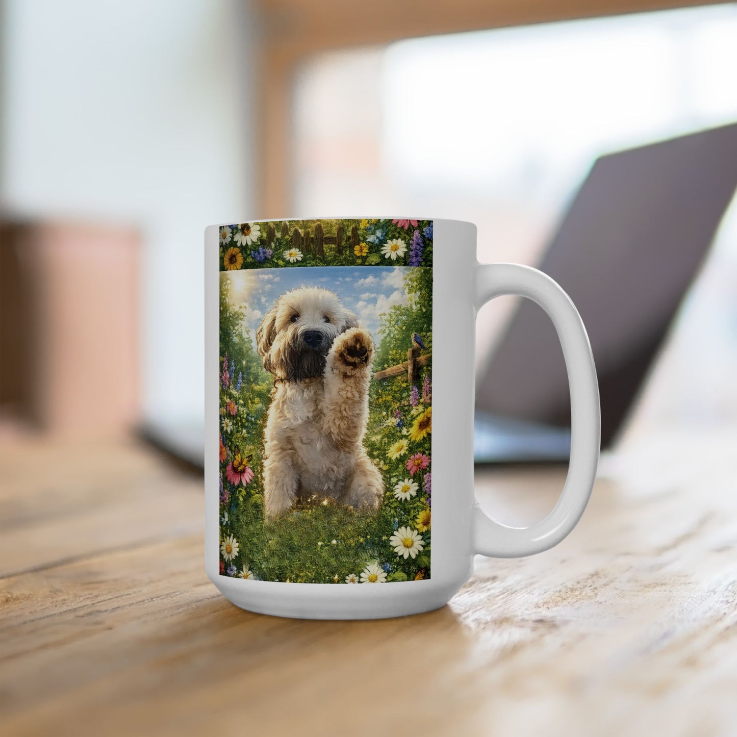 Wheaten in Wildflower Garden (11oz & 15oz) Ceramic Mug