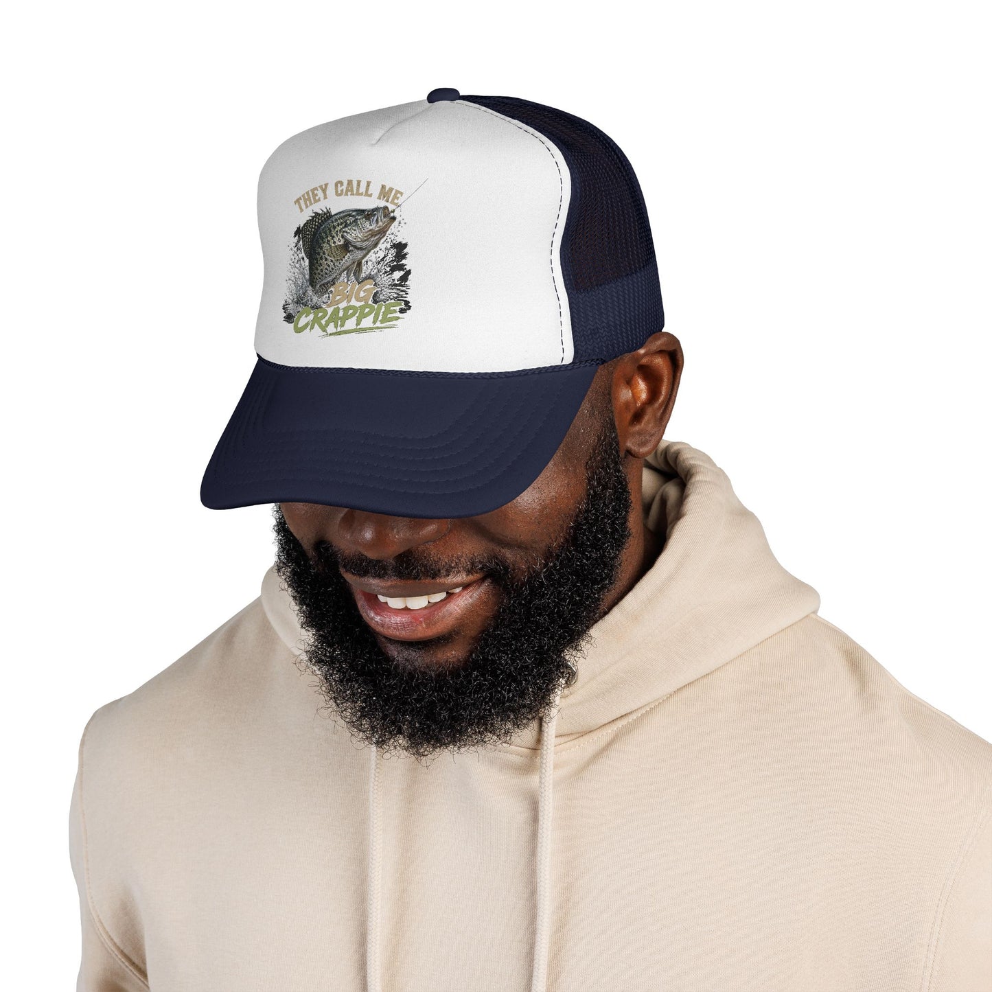 "They Call Me Big Crappie" Crappie Fishing Trucker Cap – Mesh Hat for Anglers