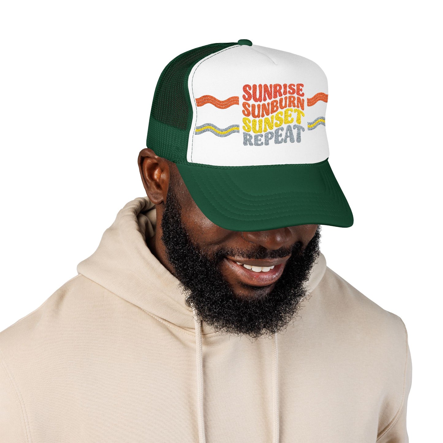 Sunrise Sunburn Sunset Repeat- Foam Trucker Hat