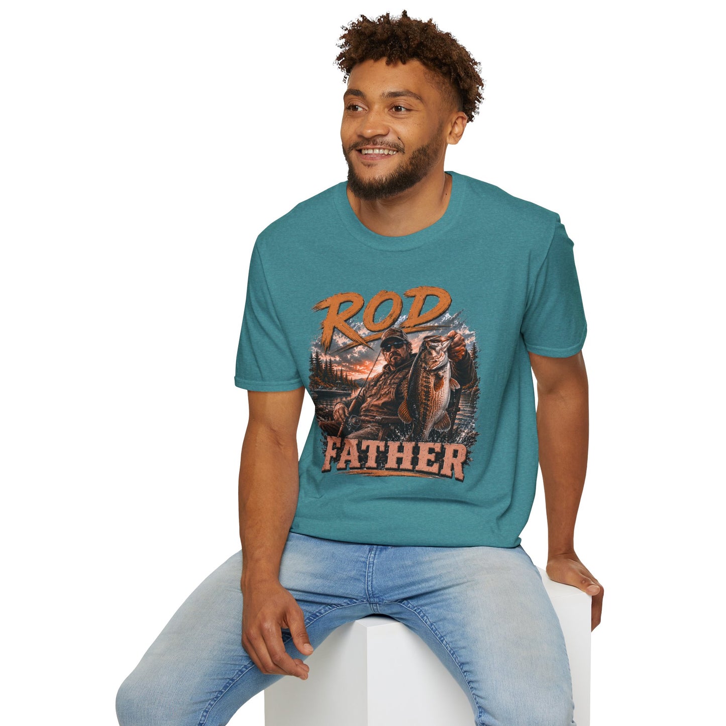 "'Rod Father" Fishing T‑Shirt — Vintage Bass Fisherman Graphic Tee