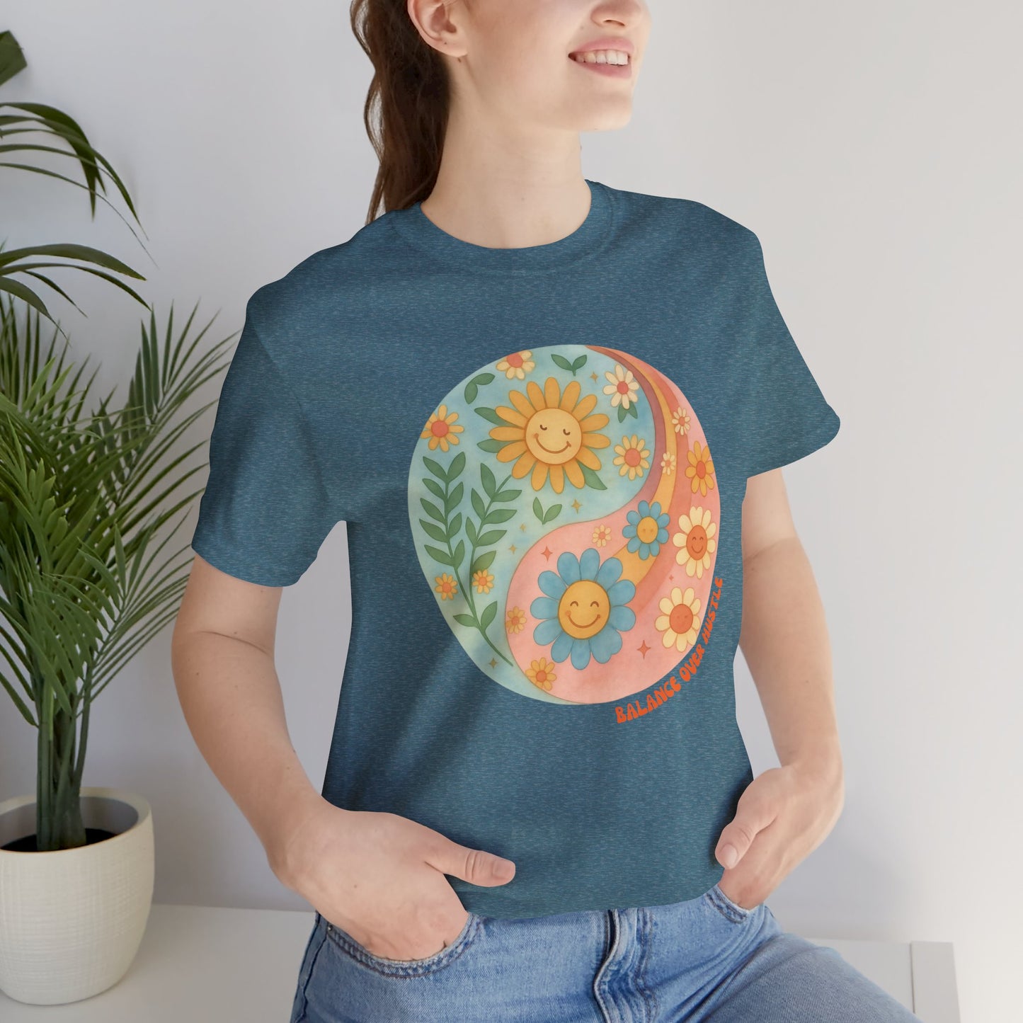 Balance Over Hustle Inspirational Graphic T-Shirt