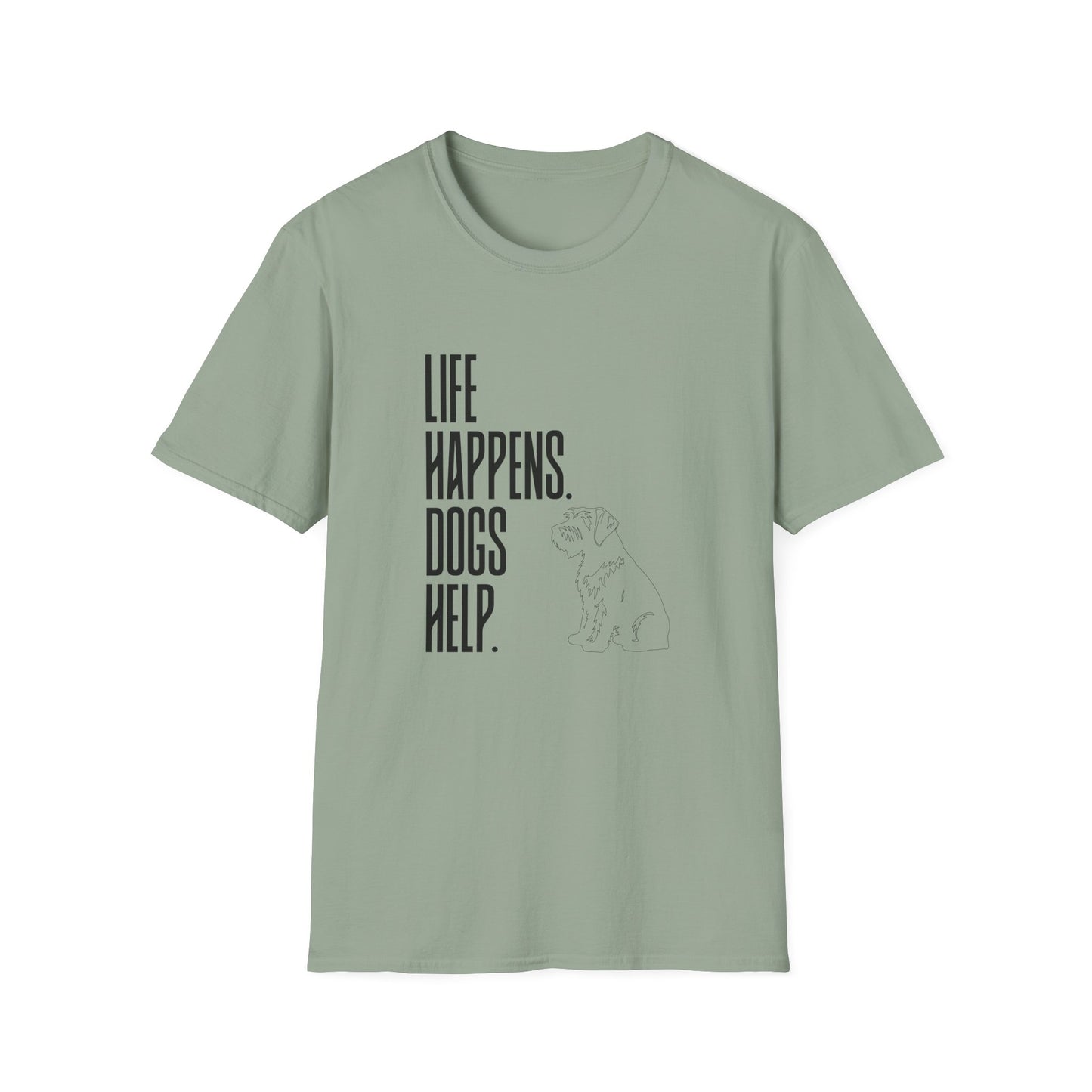 "Life Happens. Dogs Help." Graphic Tee (Casual Pet Lover Shirt)