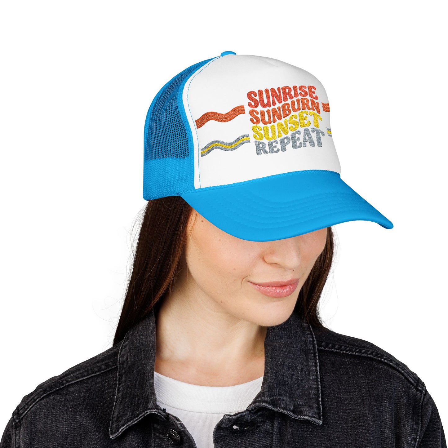 Sunrise Sunburn Sunset Repeat- Foam Trucker Hat